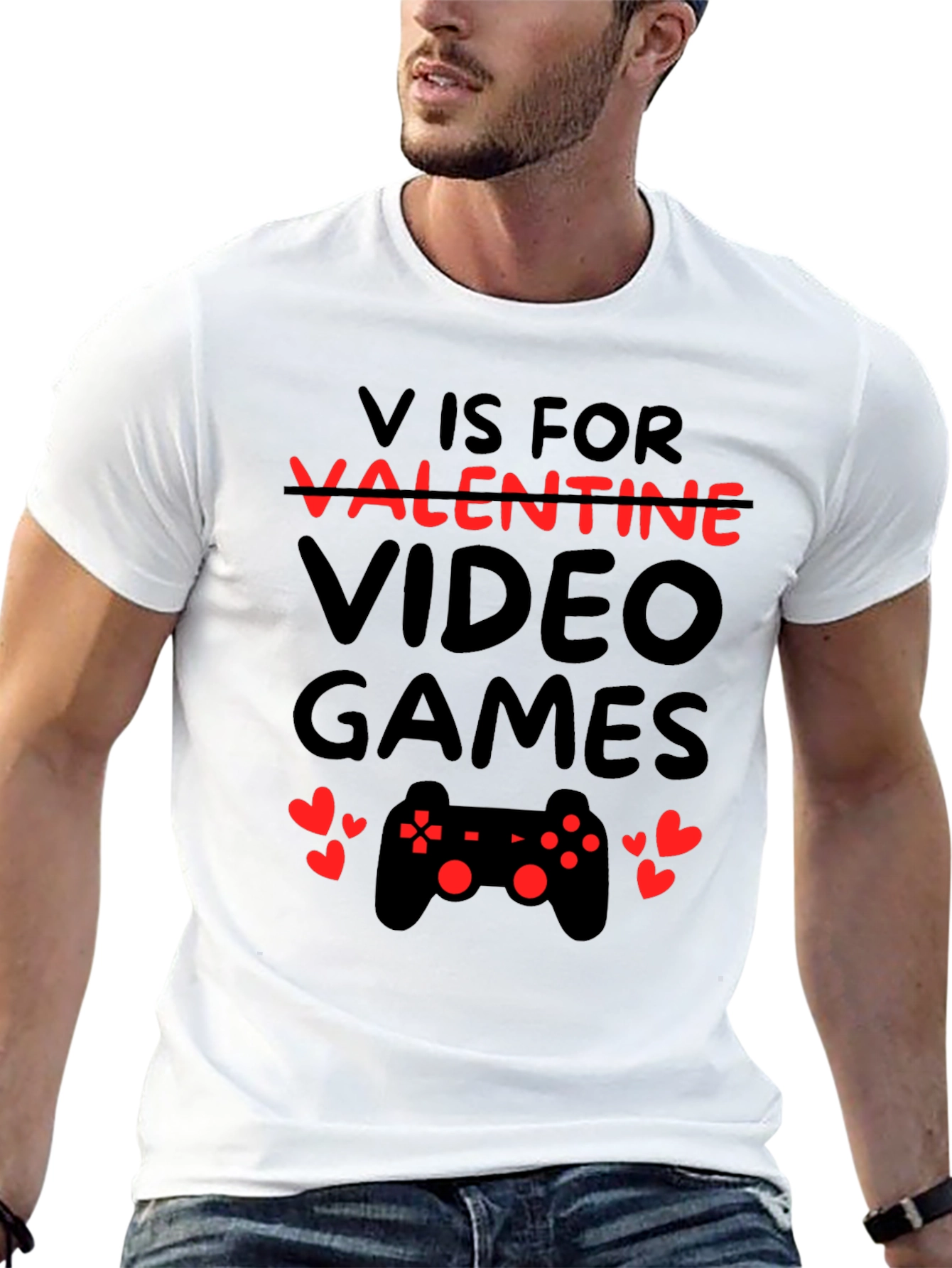 V is for Video Games Valentine T-Shirt