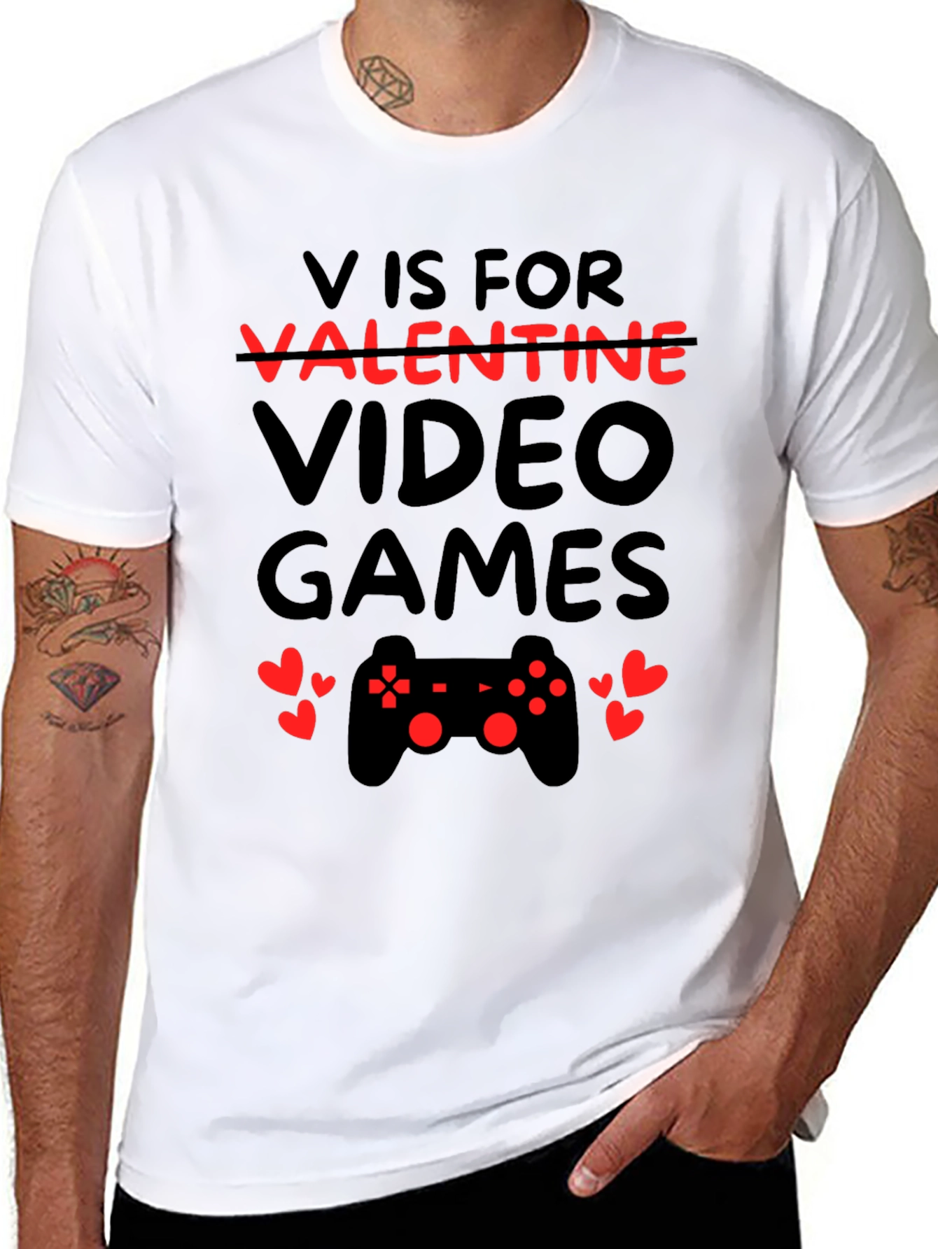 V is for Video Games Valentine T-Shirt