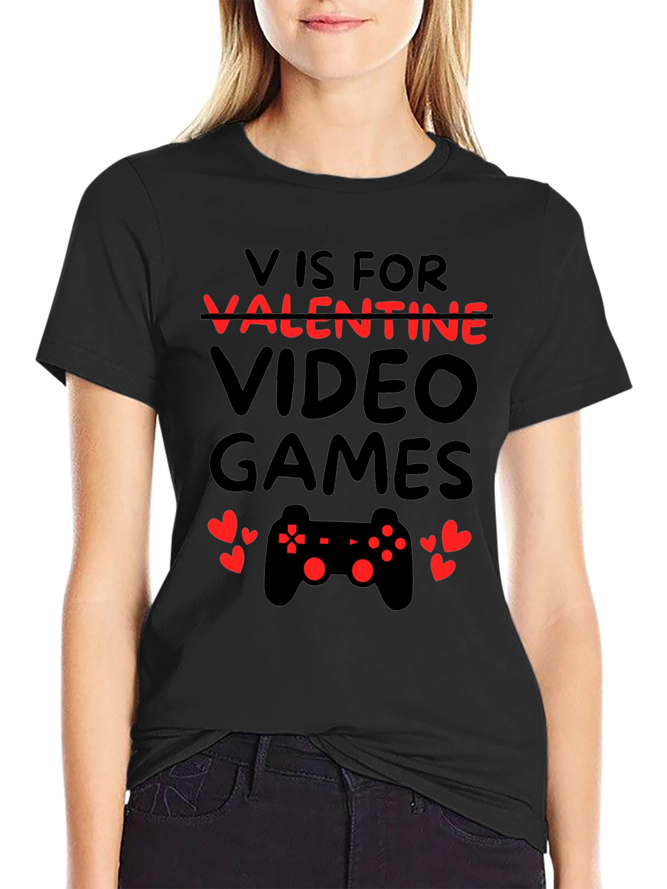 V is for Video Games Valentine T-Shirt