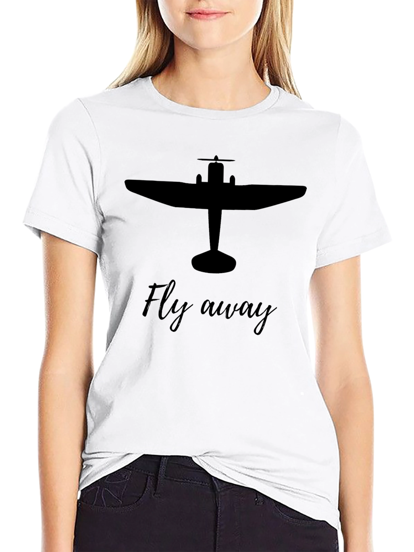 Fly Away Graphic Tee - Airplane Design