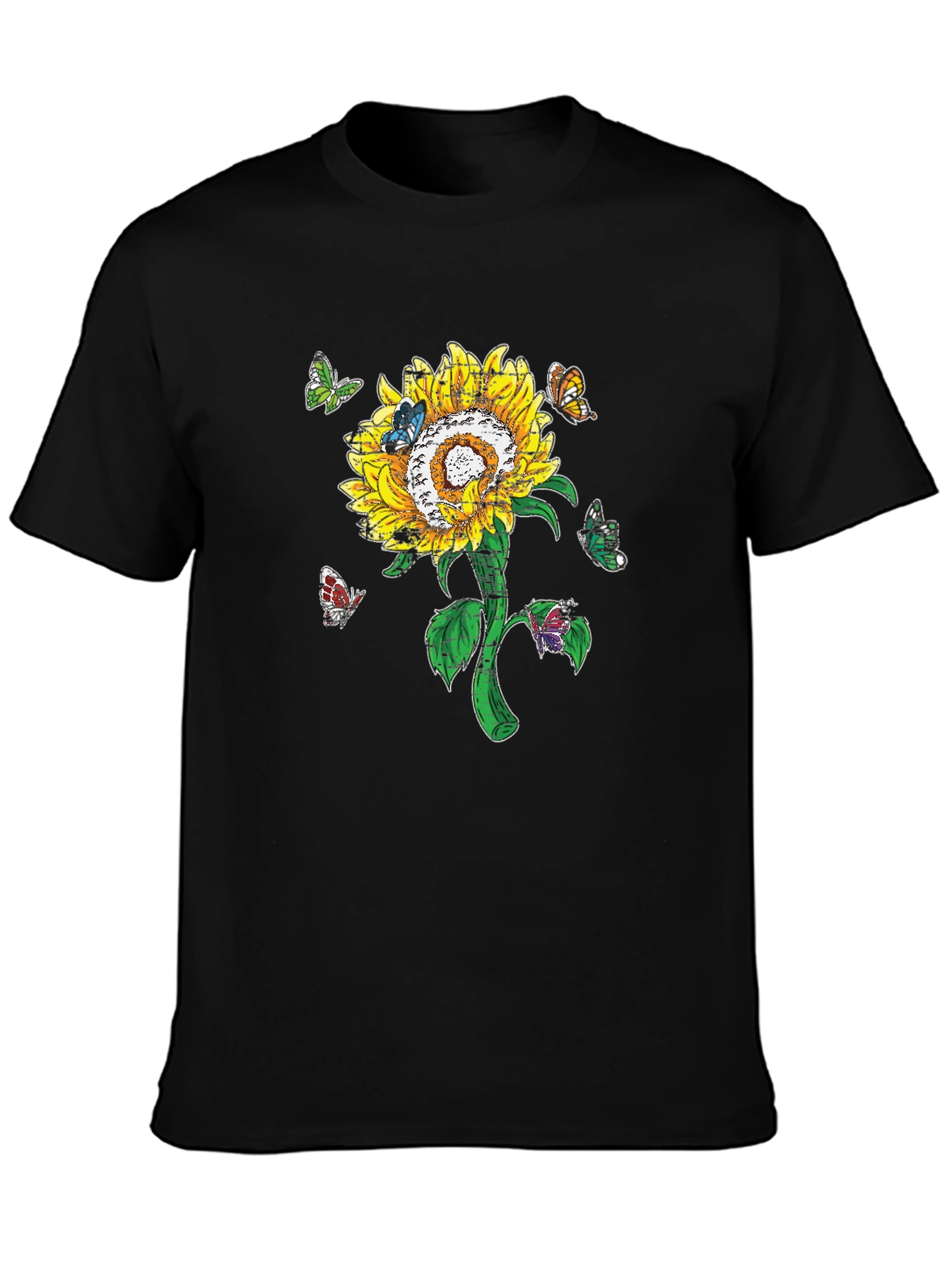 Sunflower and Butterfly Graphic Tee