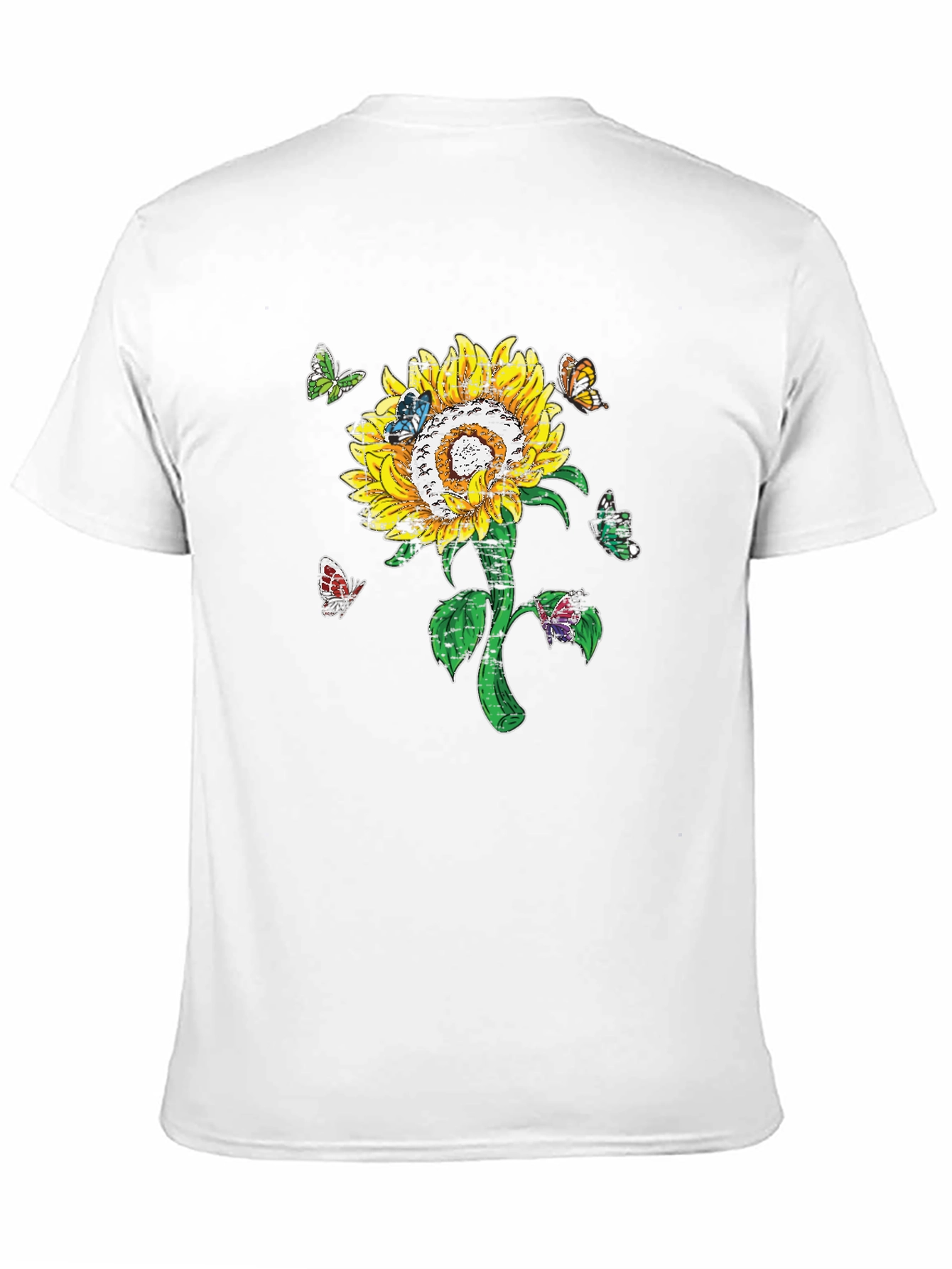 Sunflower and Butterfly Graphic Tee