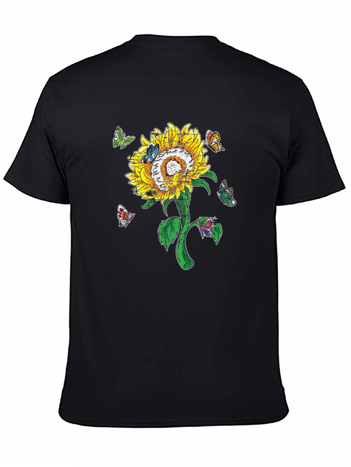Sunflower and Butterfly Graphic Tee