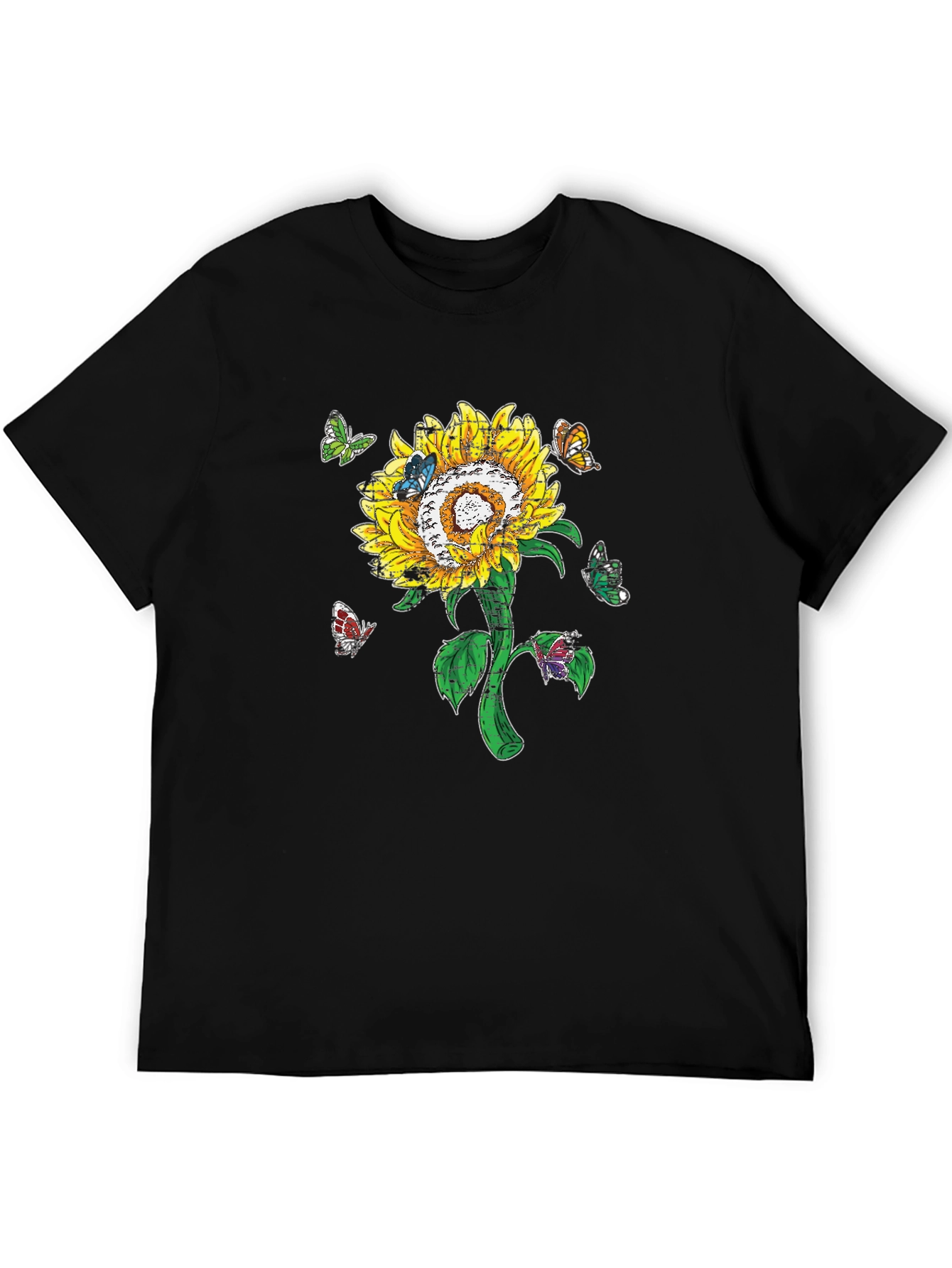 Sunflower and Butterfly Graphic Tee