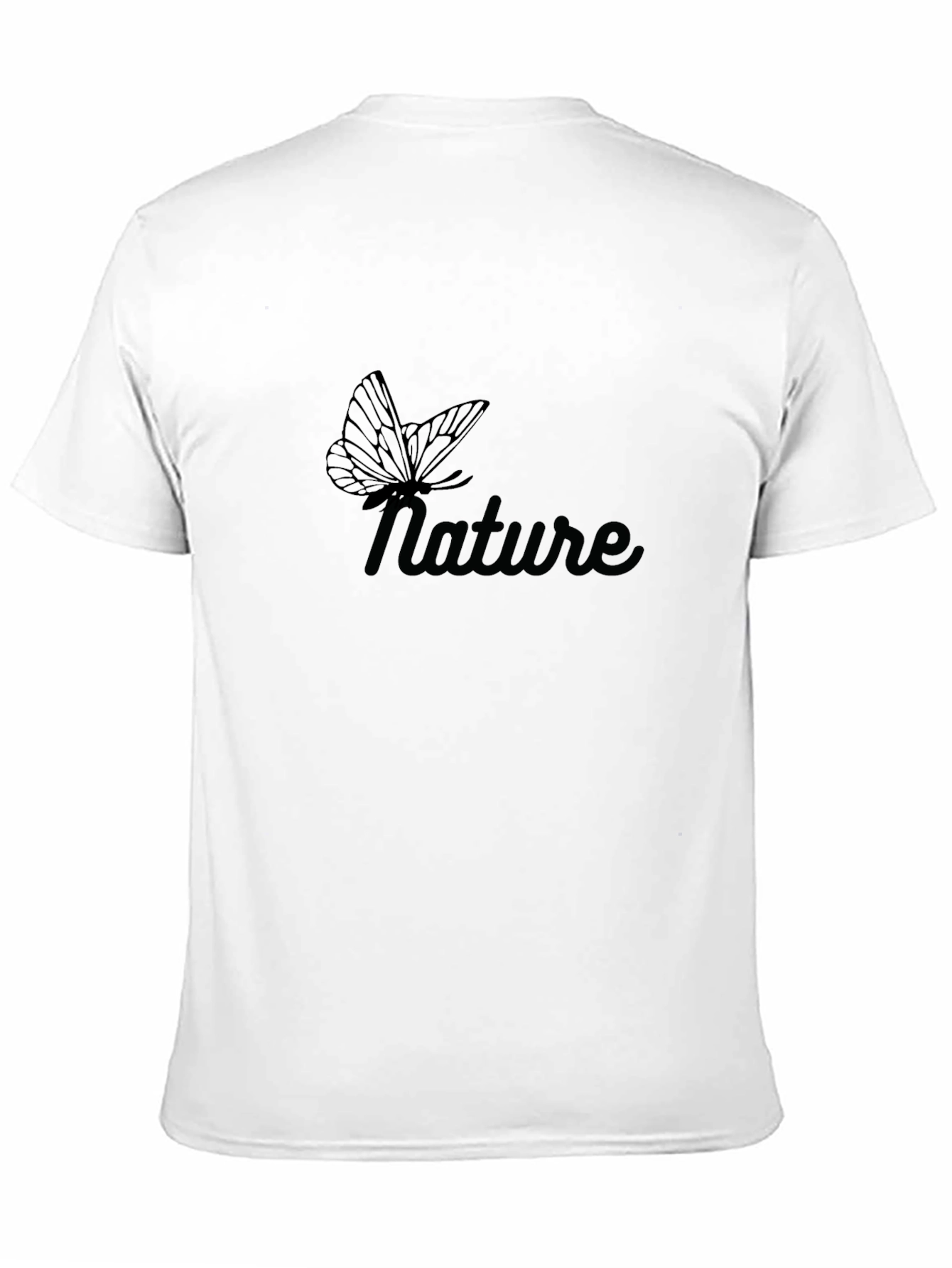 Nature Butterfly Graphic Tee - Soft Black Cotton T-Shirt