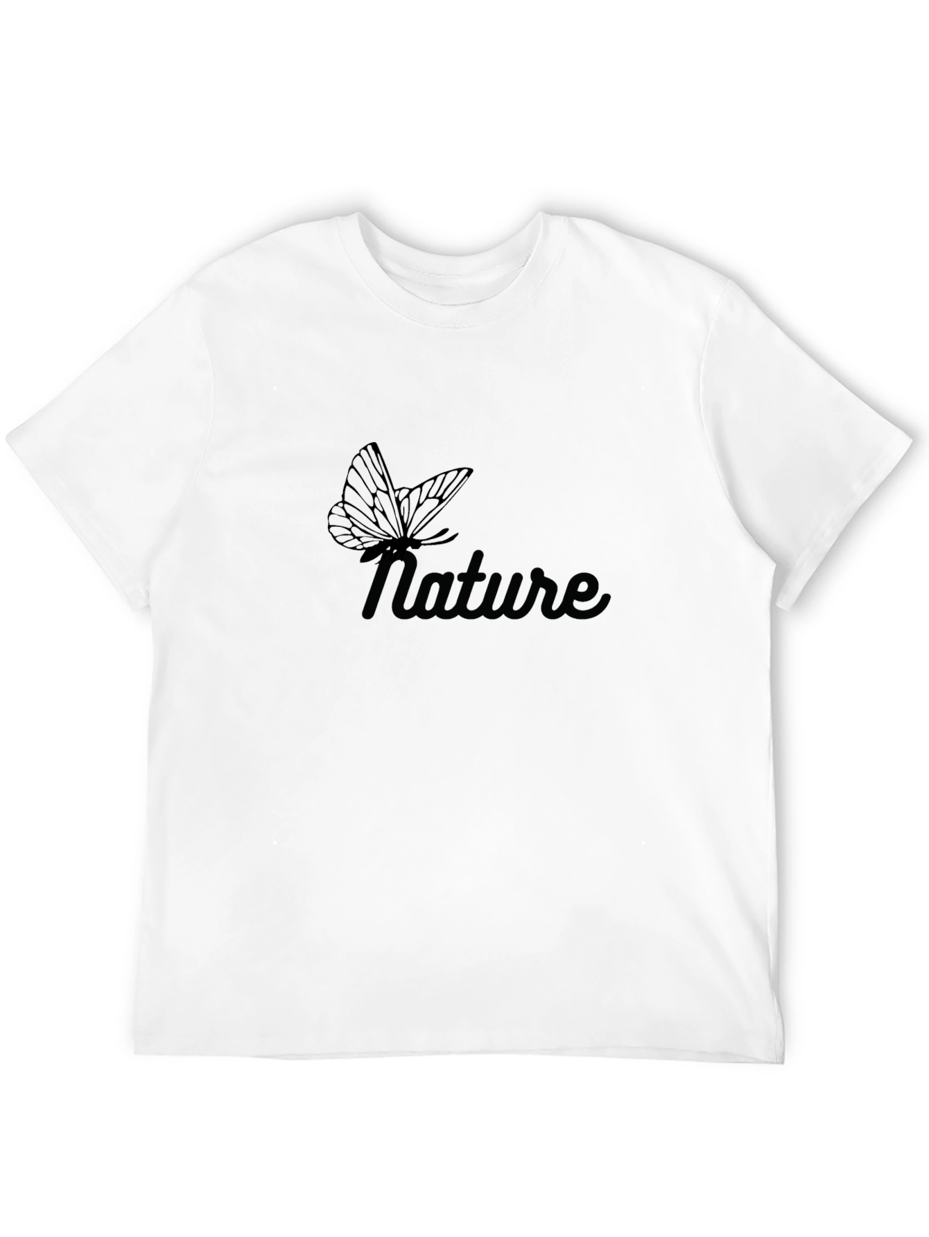 Nature Butterfly Graphic Tee - Soft Black Cotton T-Shirt