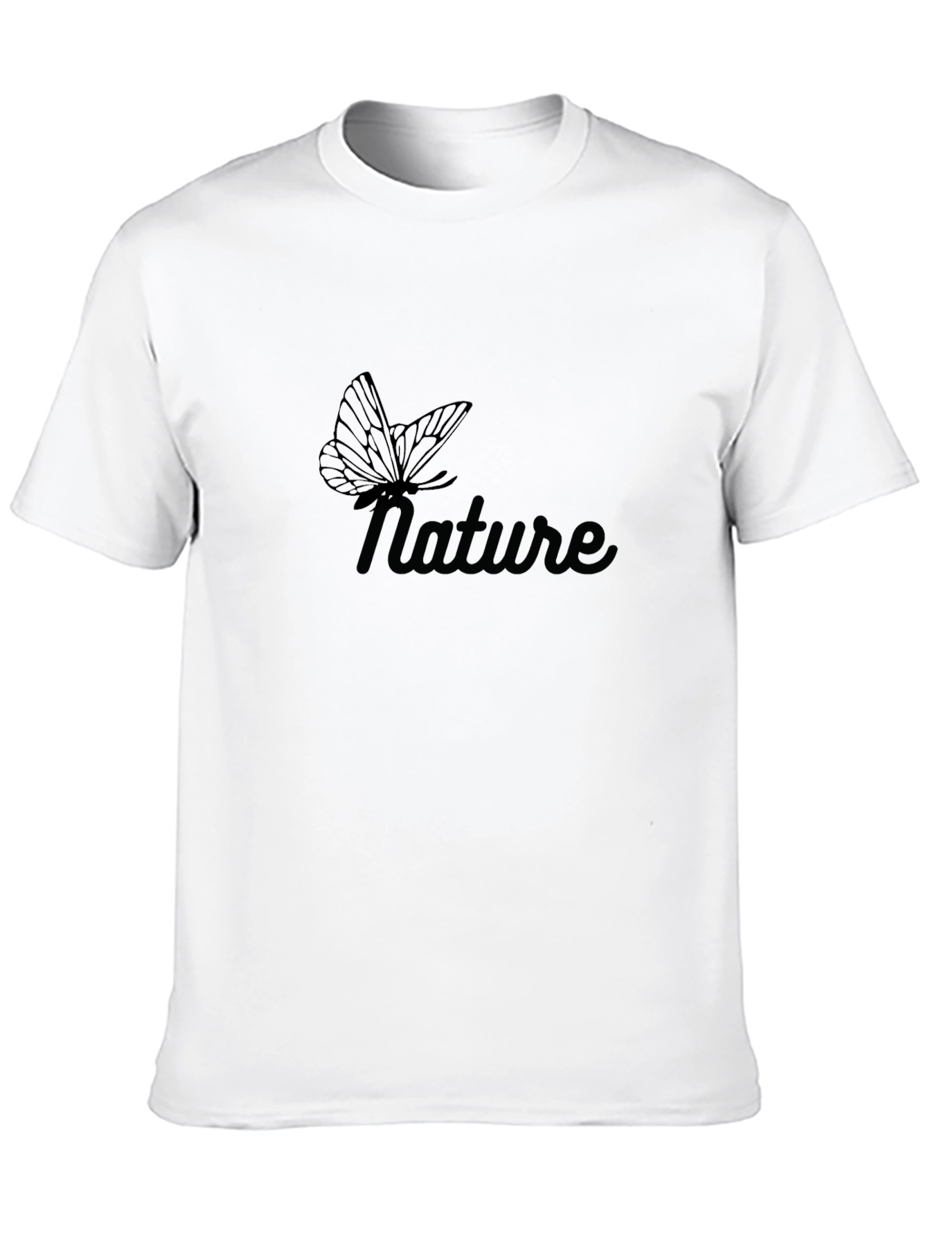 Nature Butterfly Graphic Tee - Soft Black Cotton T-Shirt