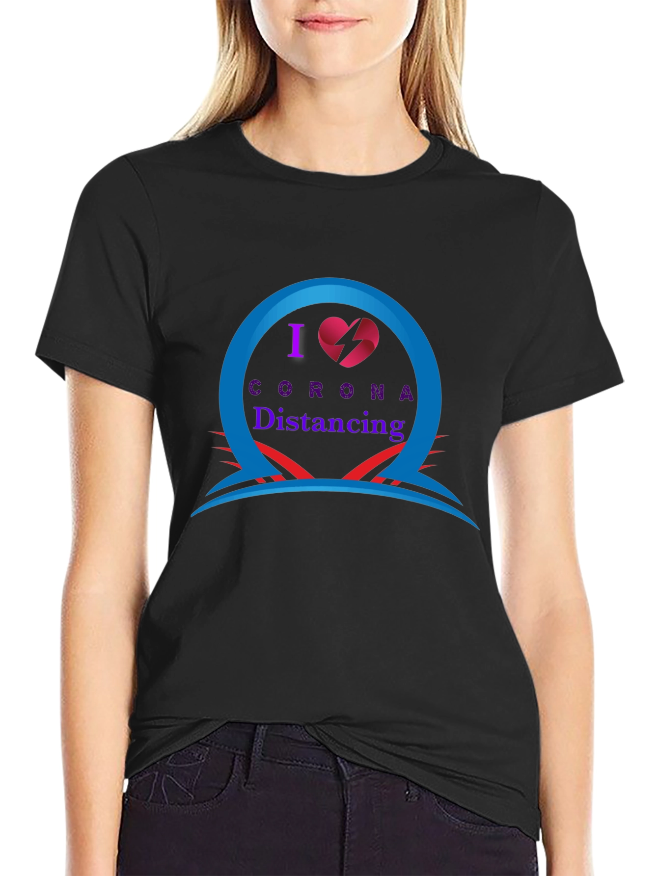 I Heart Corona Distancing Novelty T-Shirt