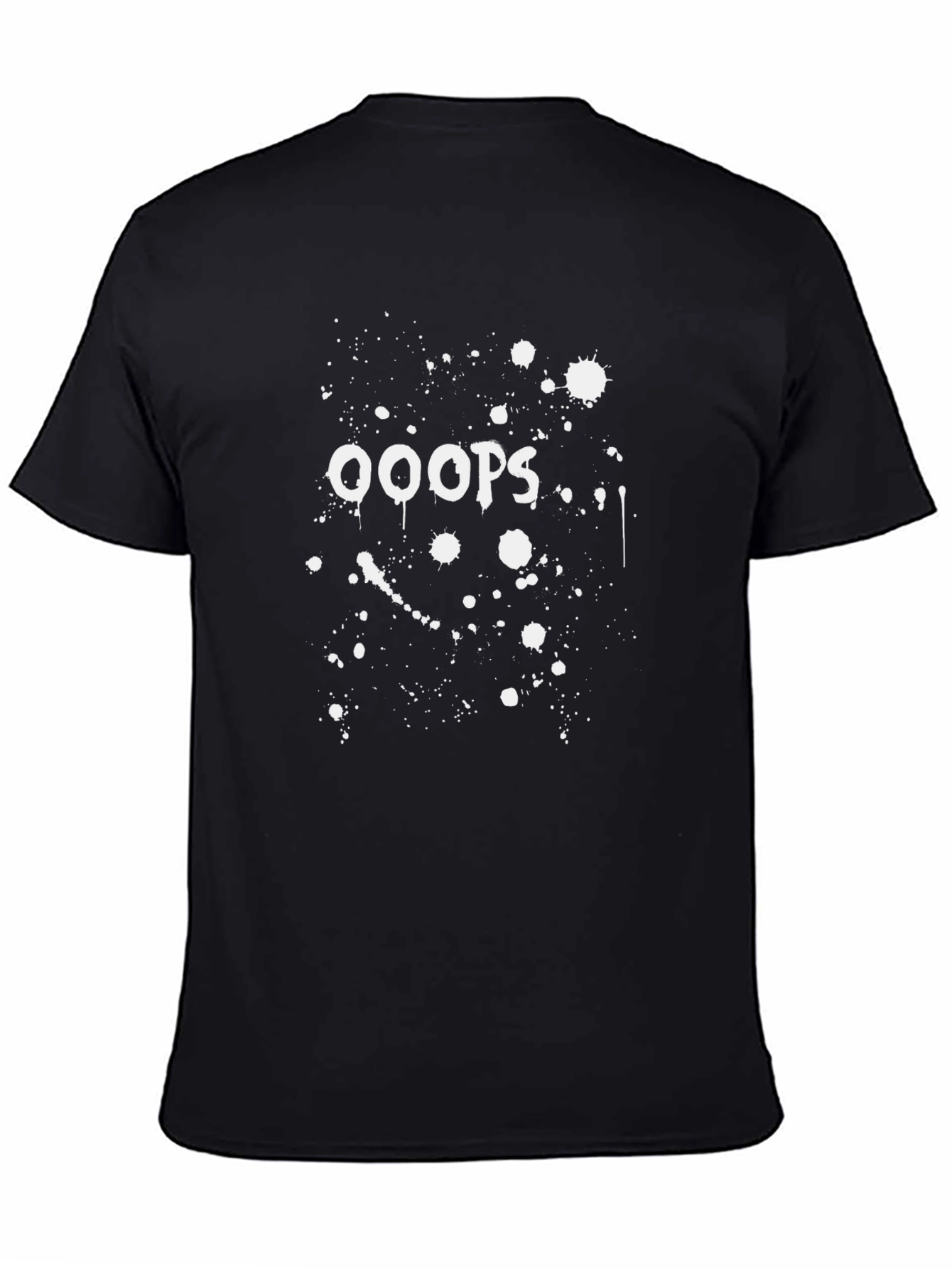OOOPS! Splatter Print Black T-Shirt