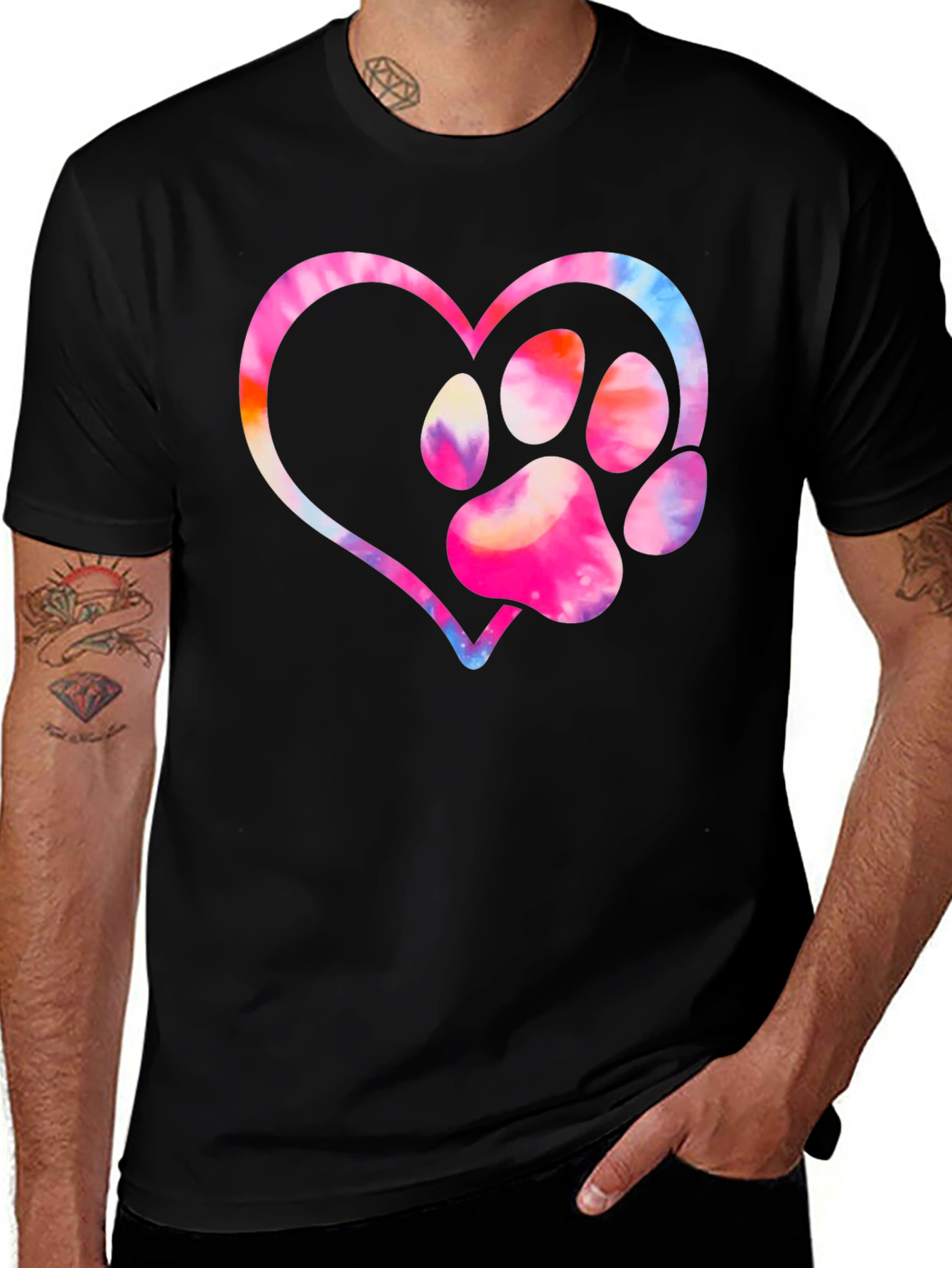 Paw Print Heart Graphic Tee
