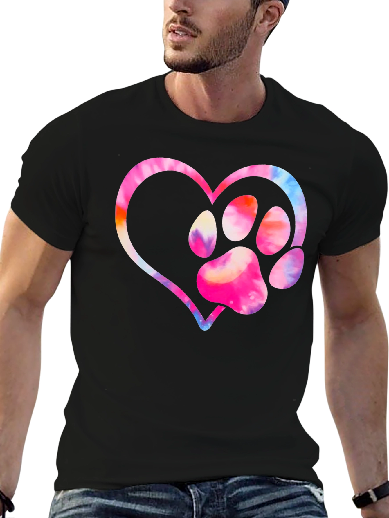 Paw Print Heart Graphic Tee