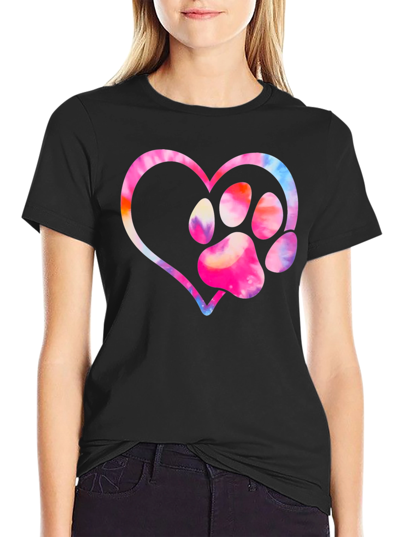Paw Print Heart Graphic Tee
