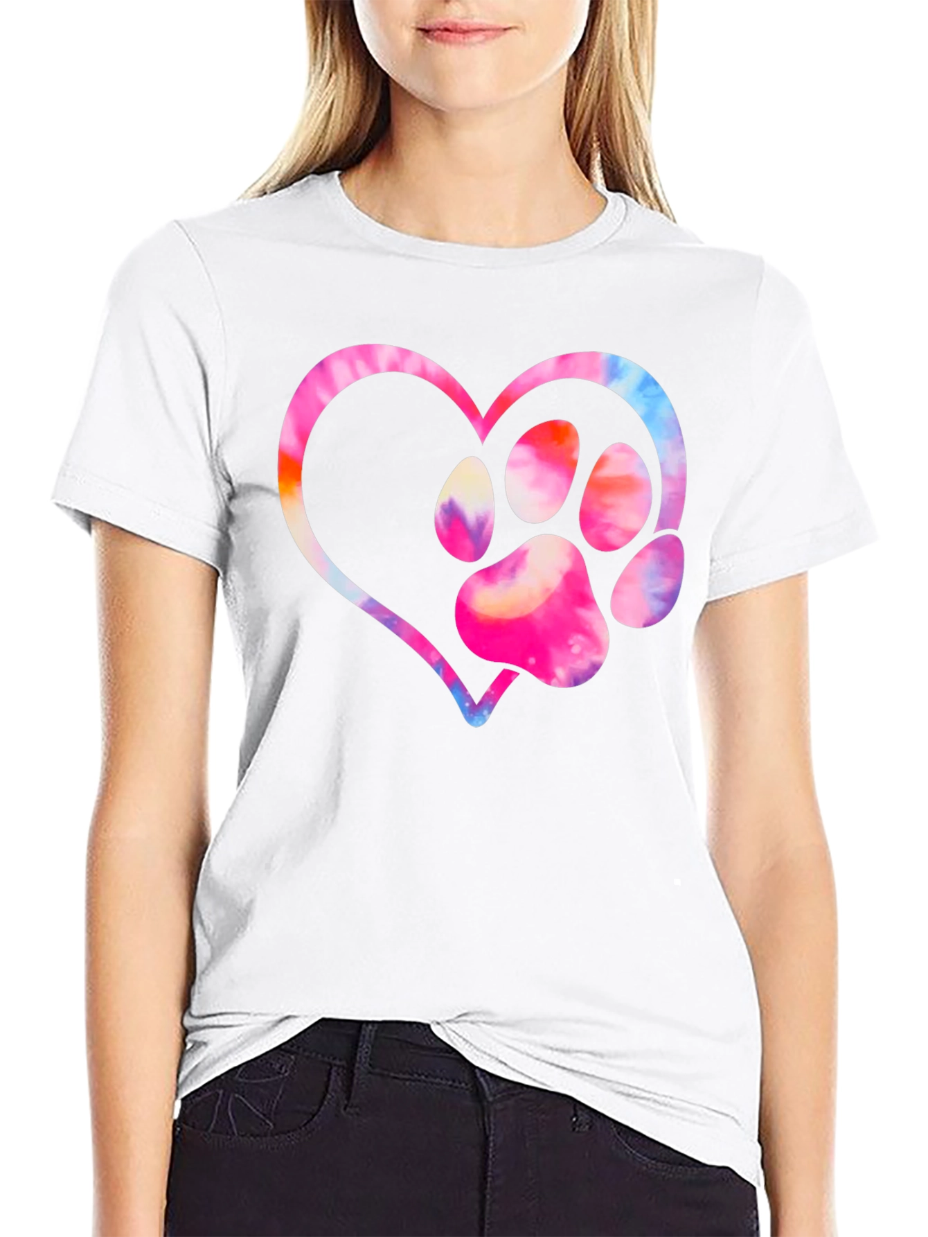 Paw Print Heart Graphic Tee
