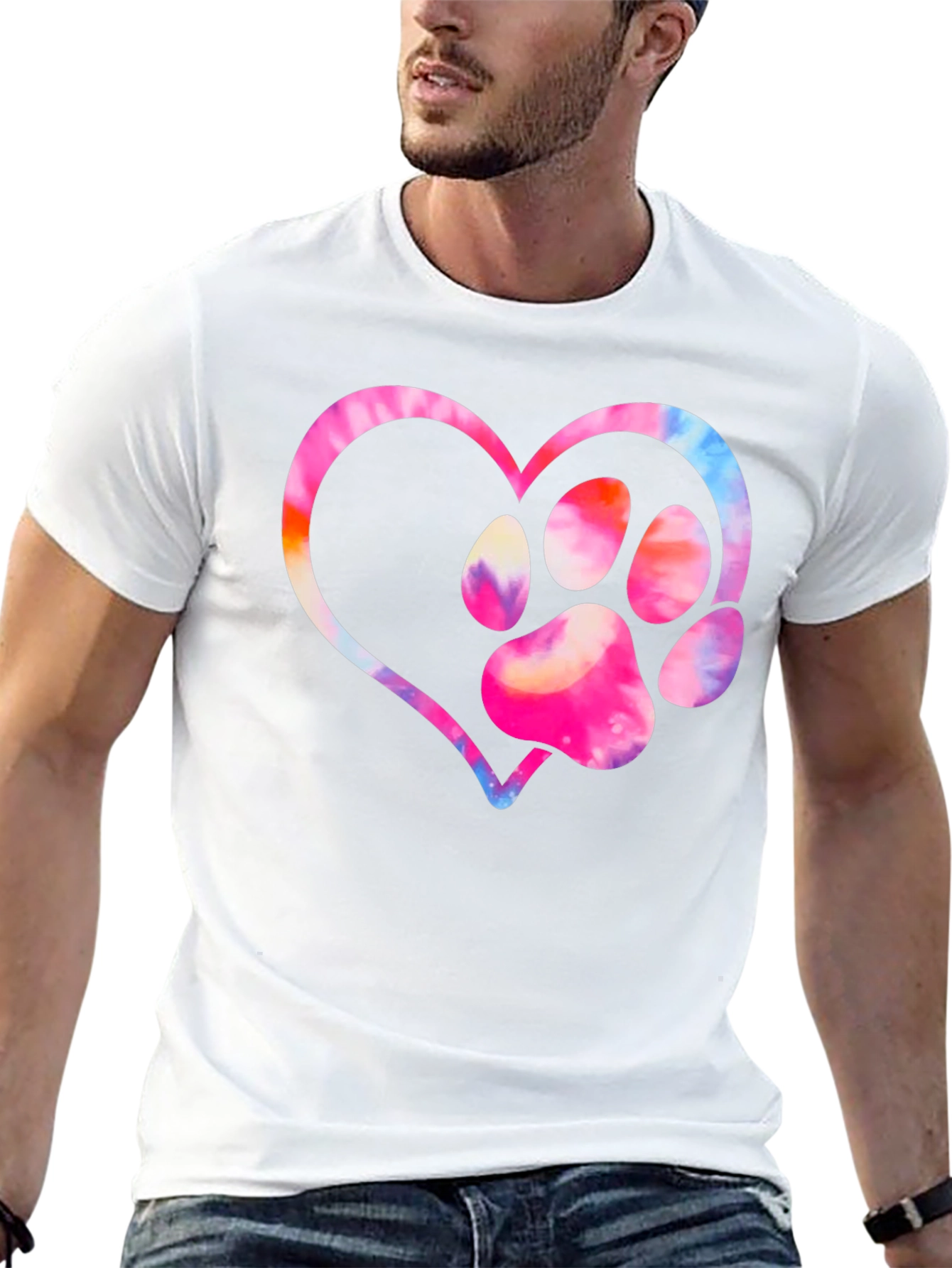 Paw Print Heart Graphic Tee