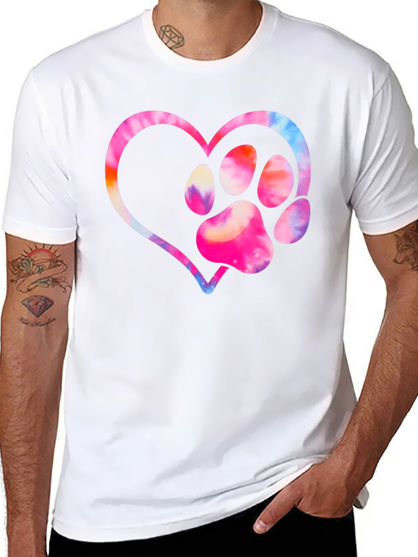 Paw Print Heart Graphic Tee