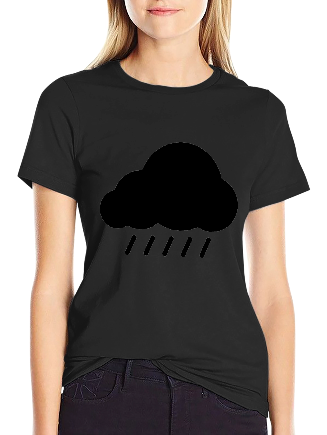 Rain Cloud Black T-Shirt - Weather Graphic Tee
