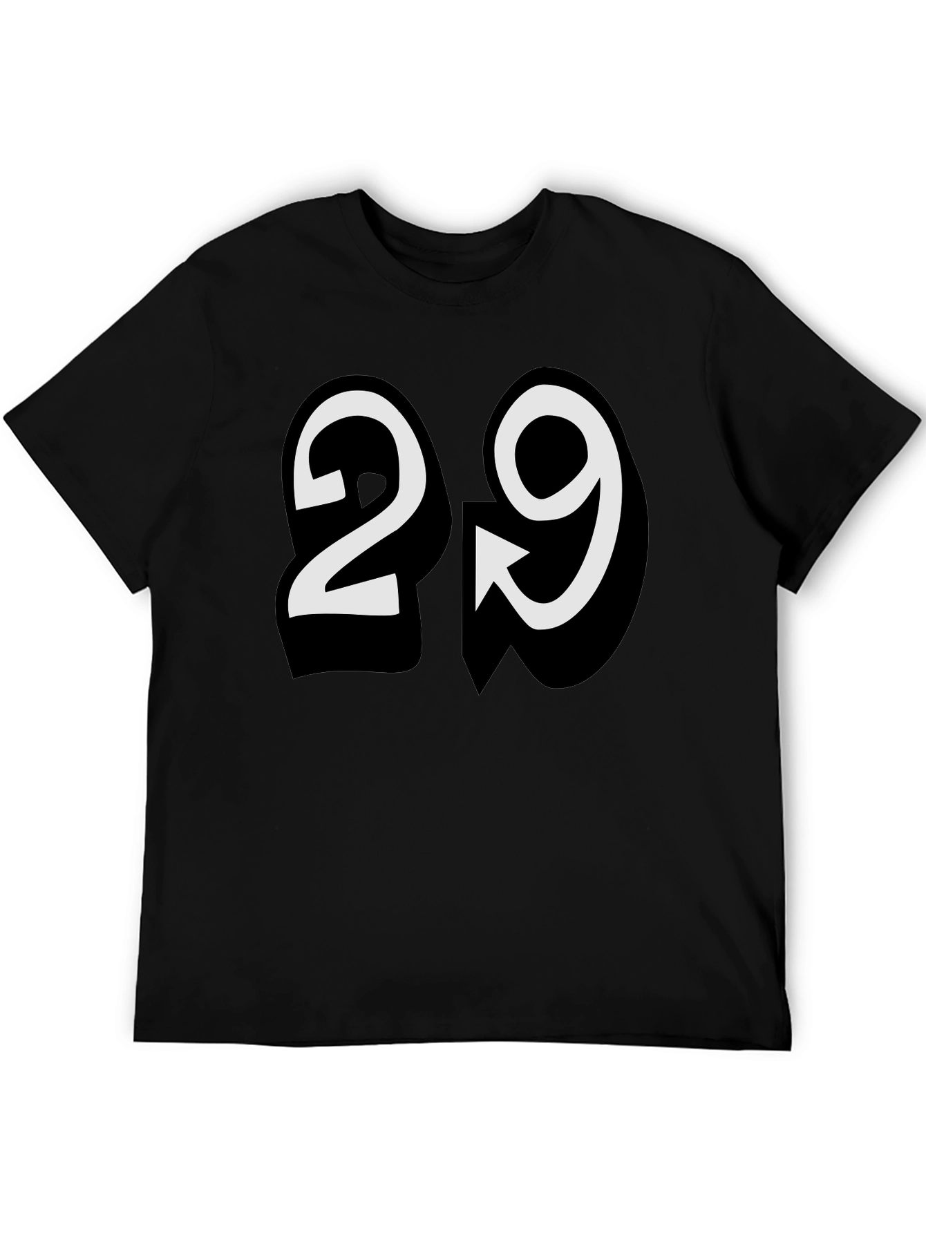 Number 29 Black T-Shirt for Men
