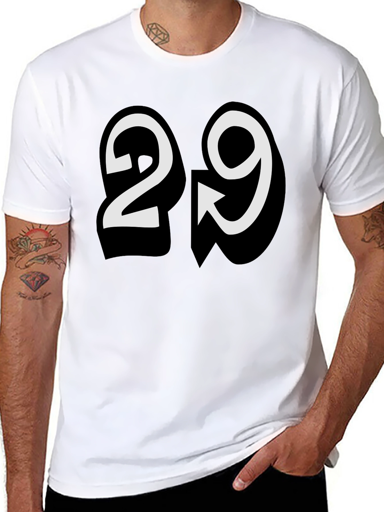 Number 29 Black T-Shirt for Men