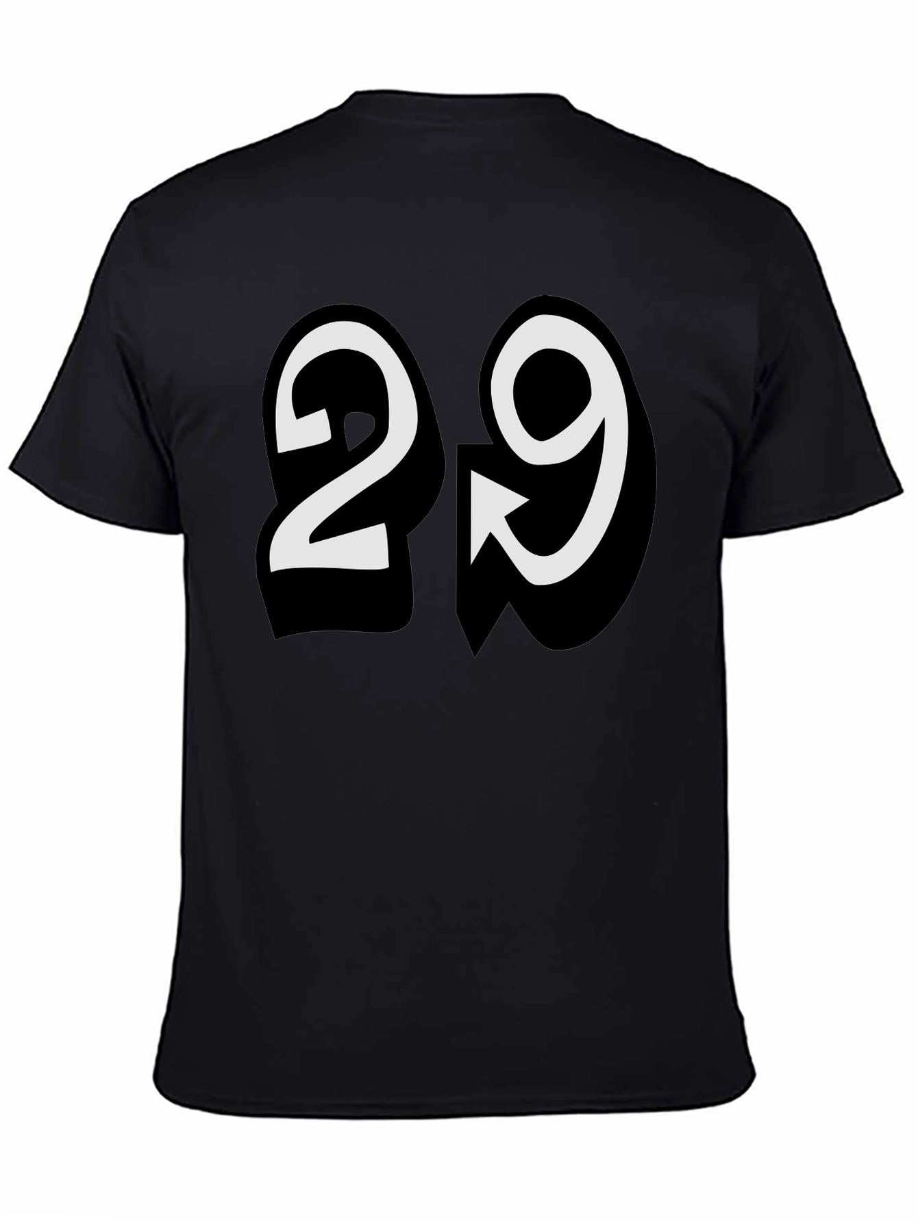 Number 29 Black T-Shirt for Men