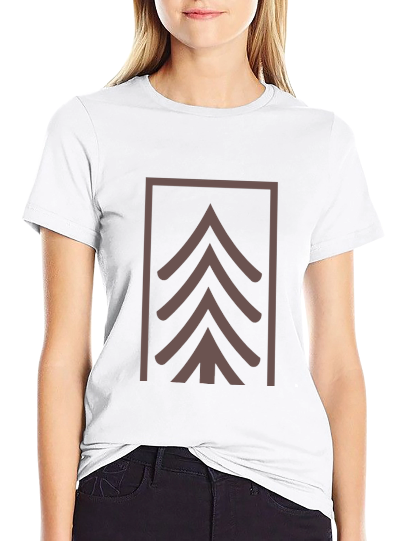 Geometric Tree Graphic Tee - Modern Style