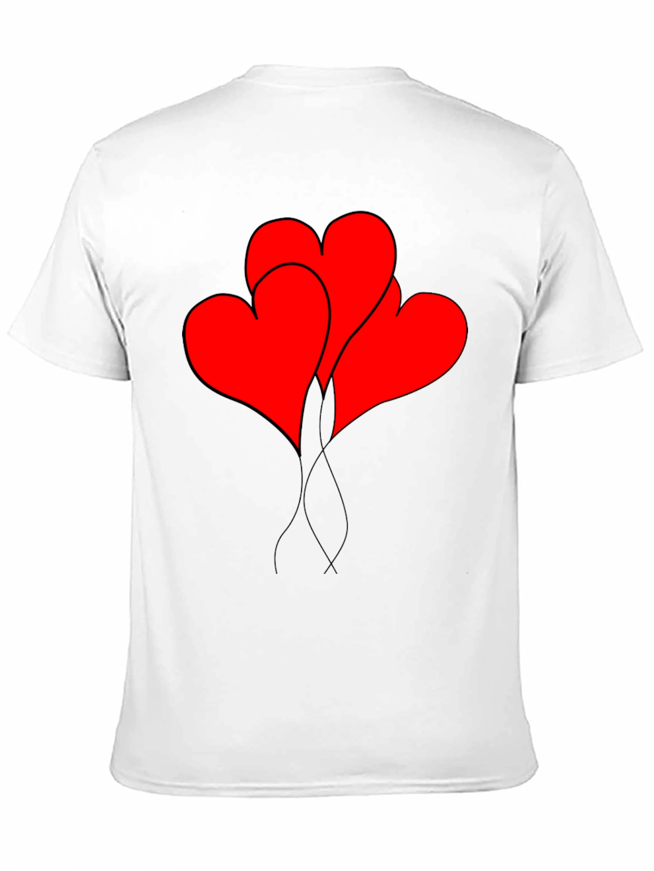 Heart Balloons Graphic Tee - Black Casual Shirt