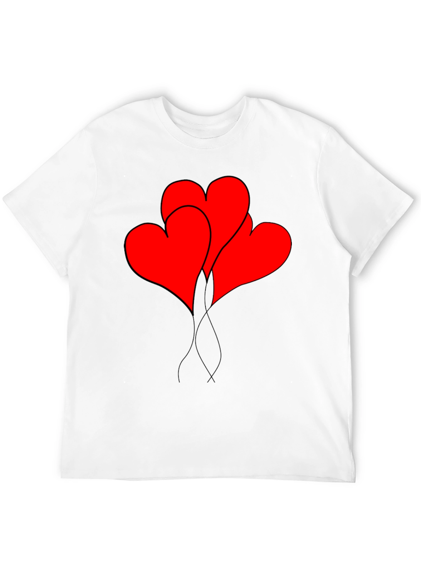 Heart Balloons Graphic Tee - Black Casual Shirt