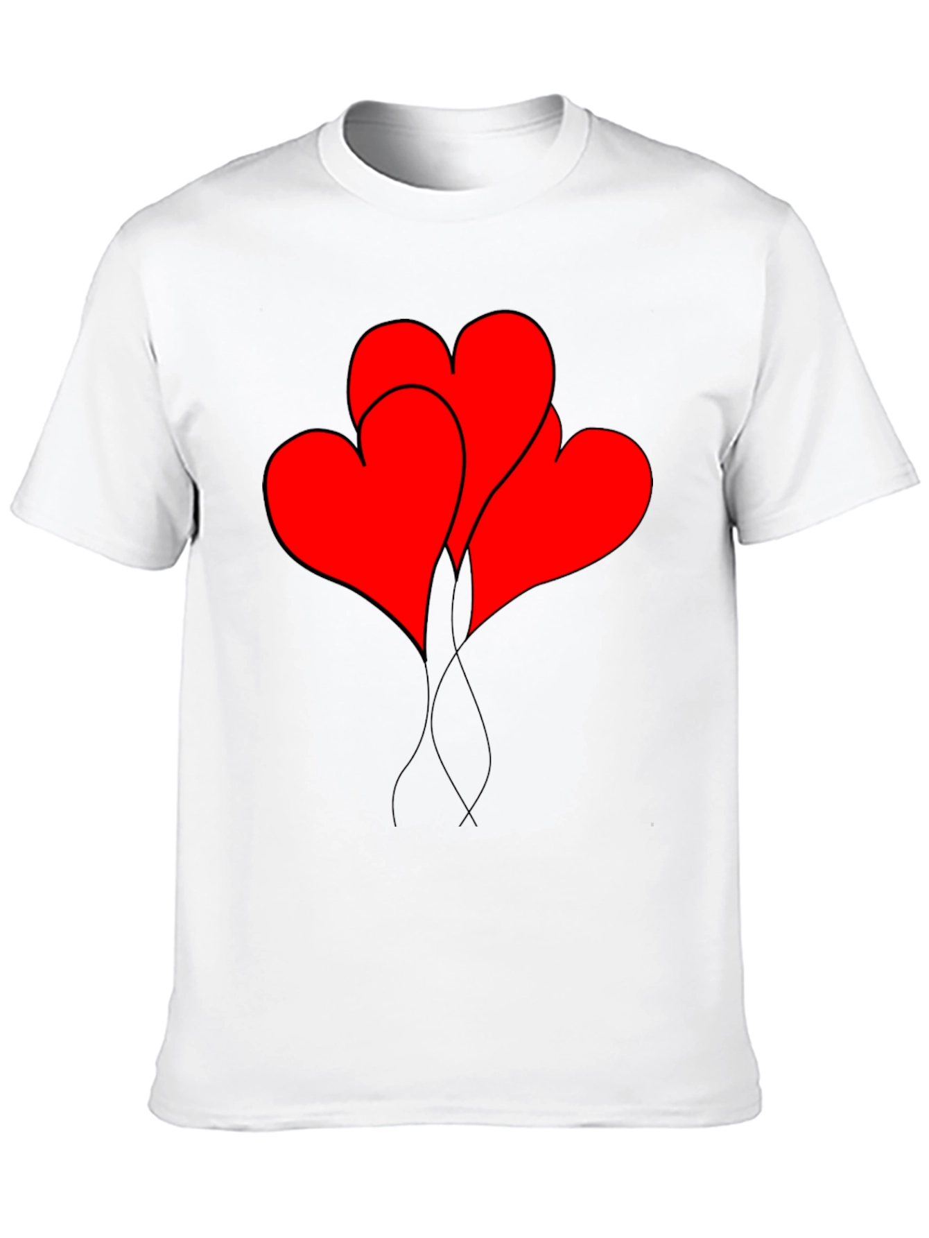 Heart Balloons Graphic Tee - Black Casual Shirt