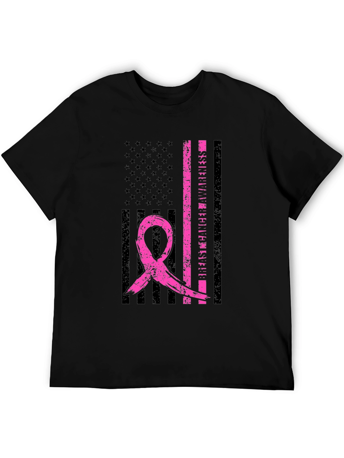 Breast Cancer Awareness US Flag T-Shirt