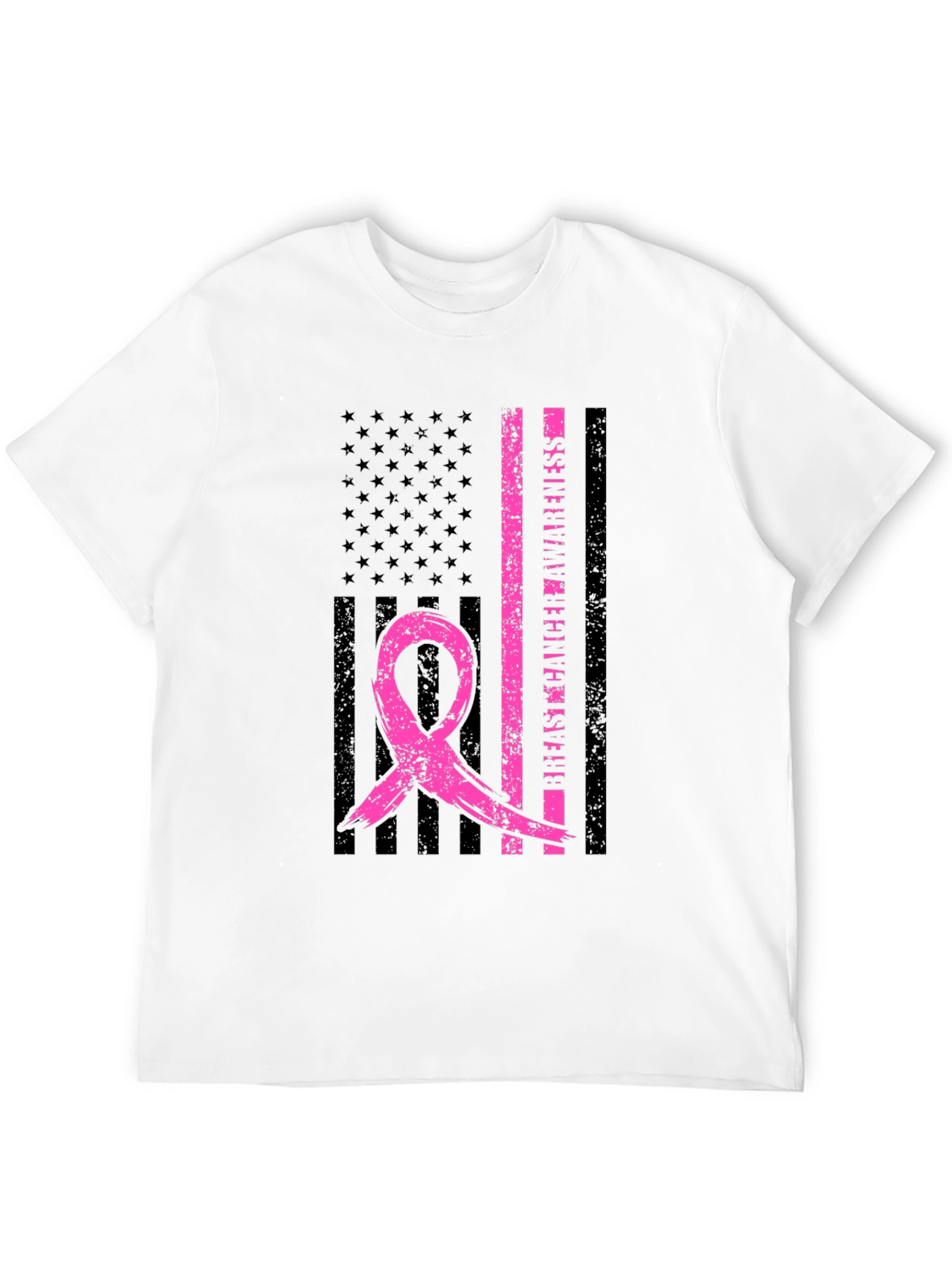 Breast Cancer Awareness US Flag T-Shirt
