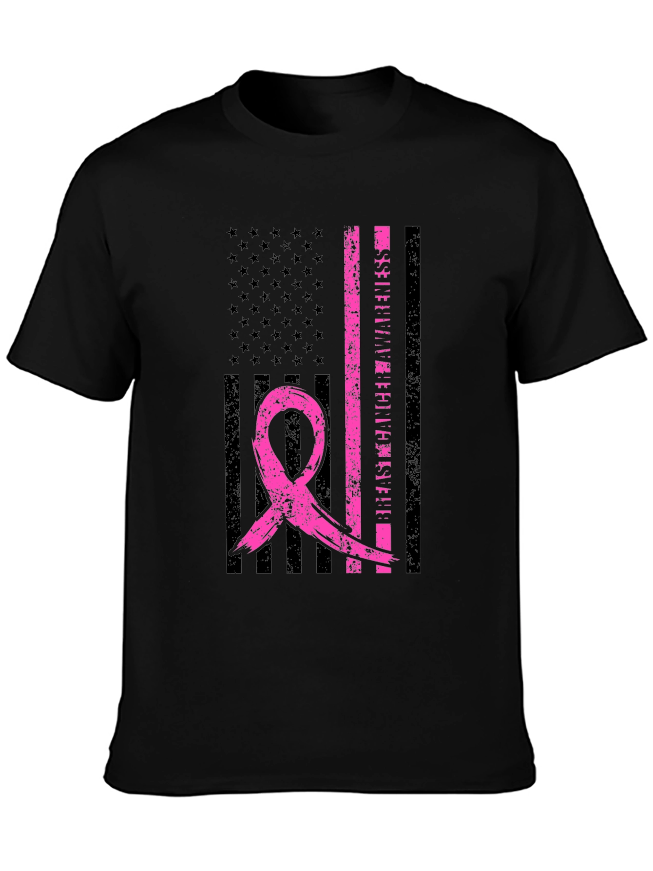 Breast Cancer Awareness US Flag T-Shirt