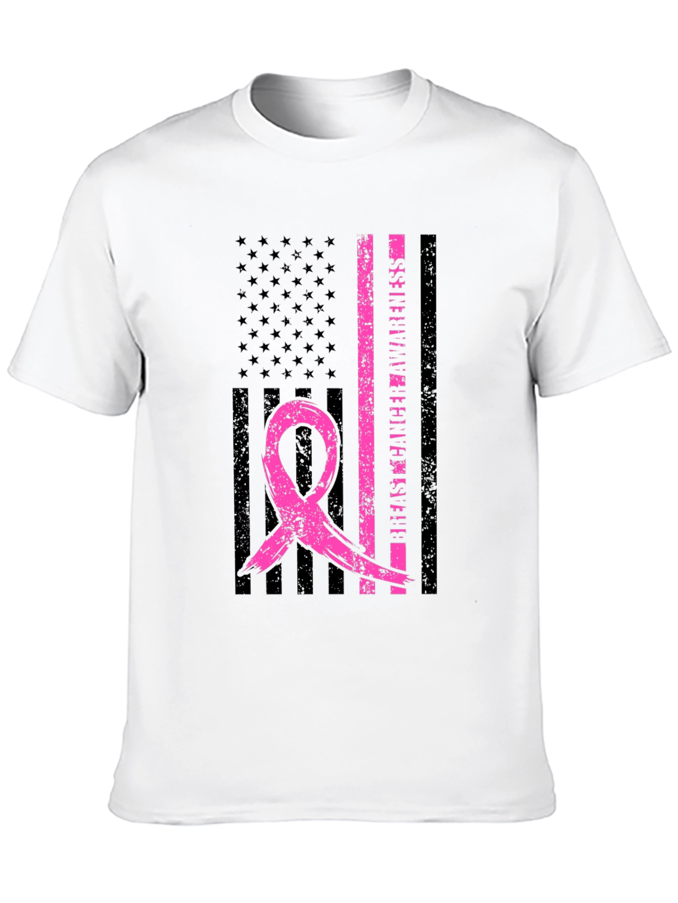 Breast Cancer Awareness US Flag T-Shirt