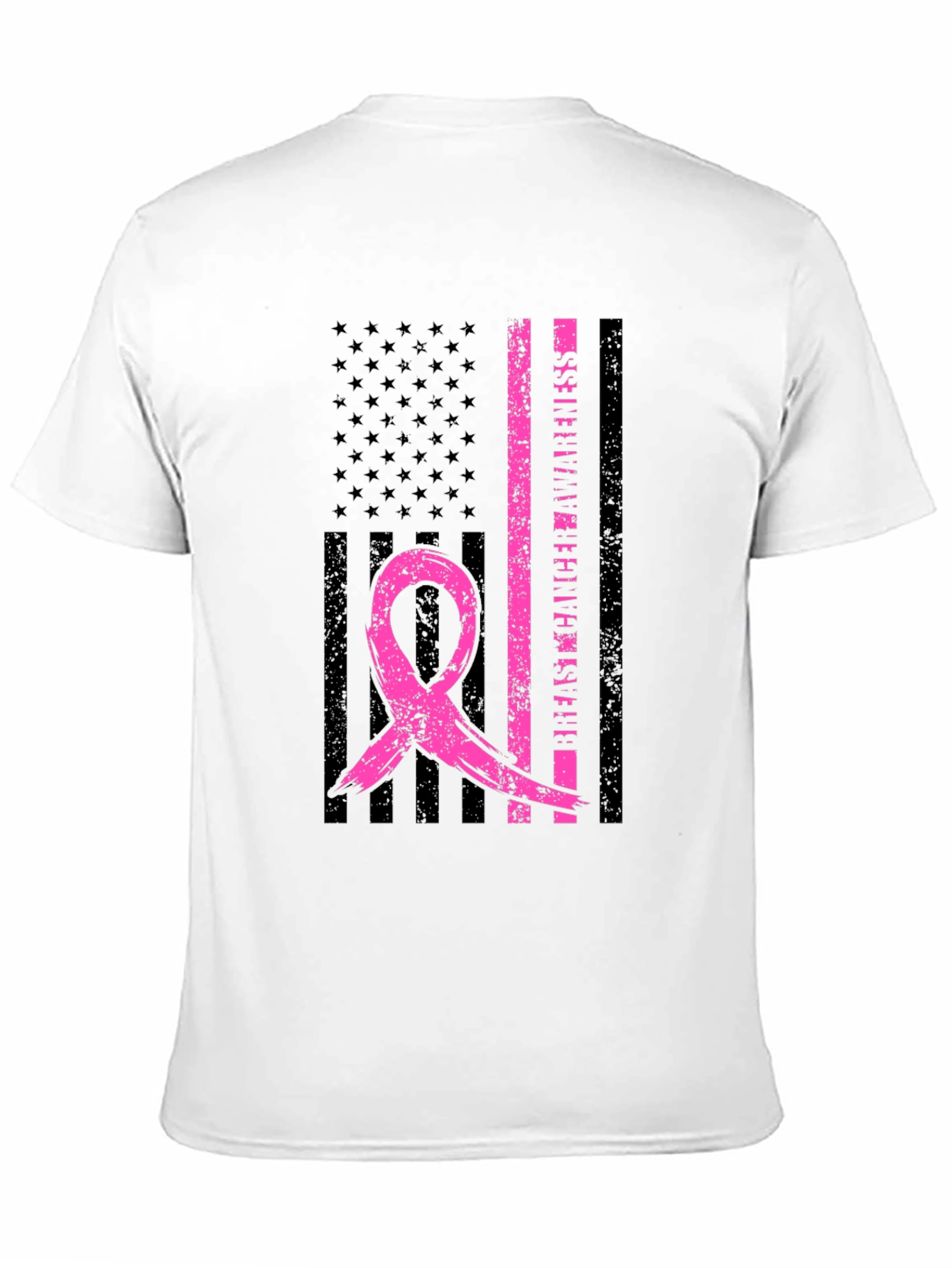Breast Cancer Awareness US Flag T-Shirt