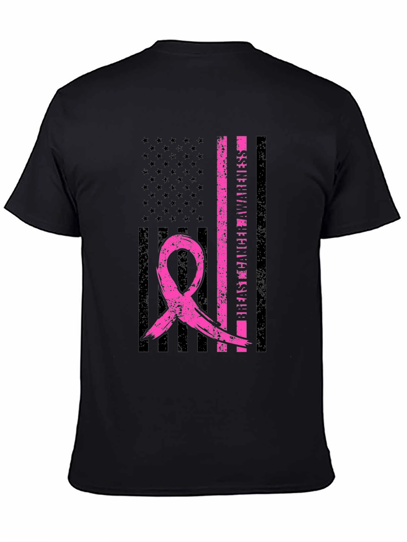 Breast Cancer Awareness US Flag T-Shirt