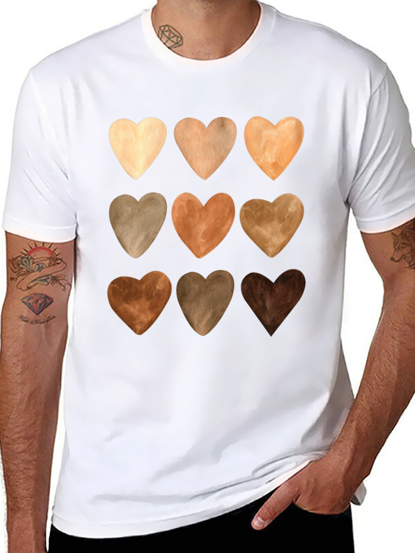 Diversity Love Tee - Nine Heart Tones Unity T-Shirt
