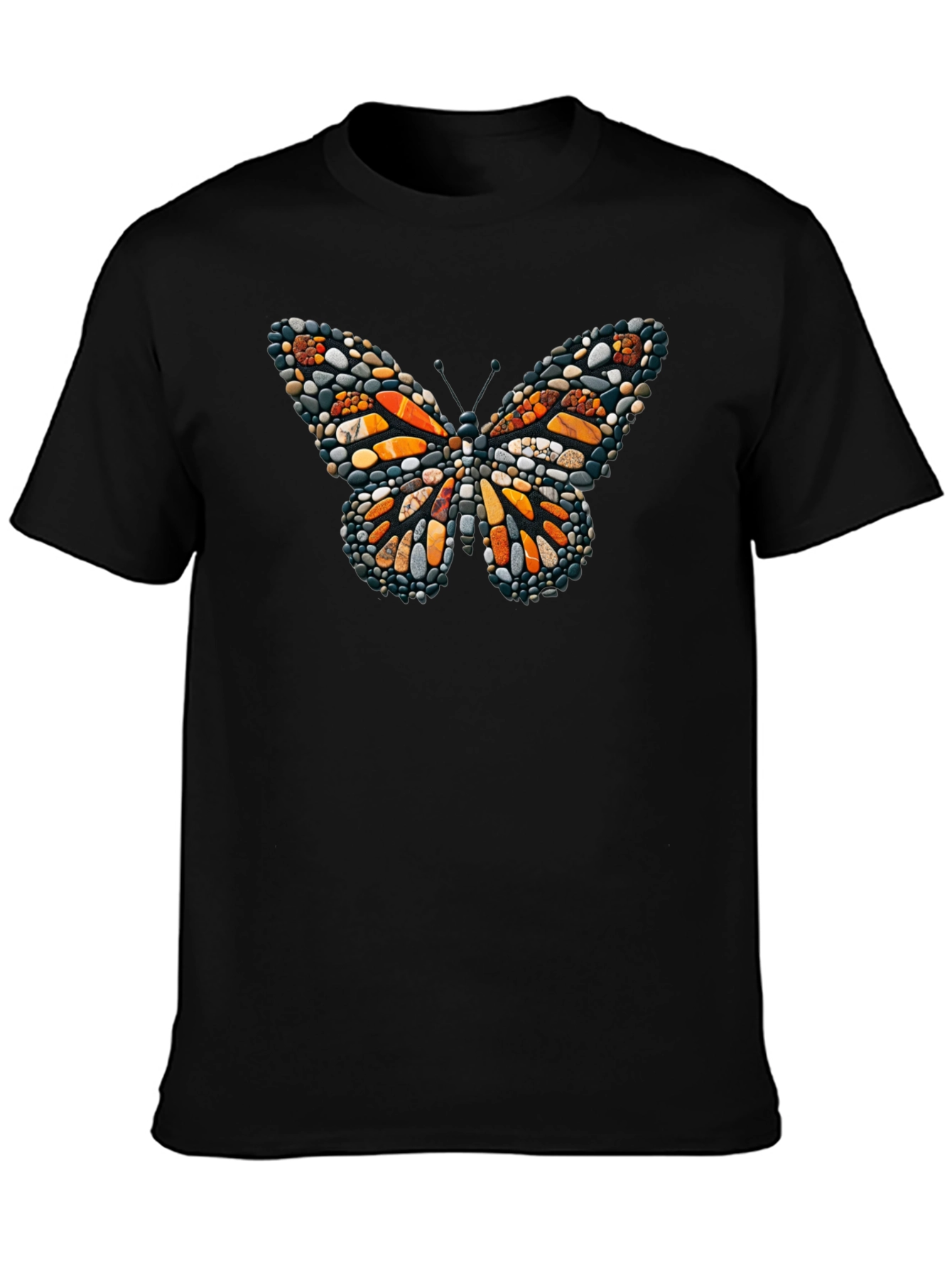 Butterfly Stone Art Black Tee