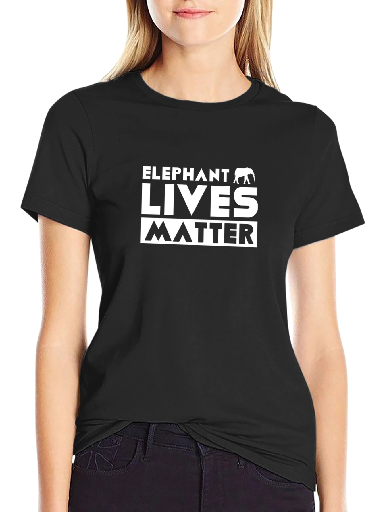 Elephant Lives Matter Graphic Tee - Black