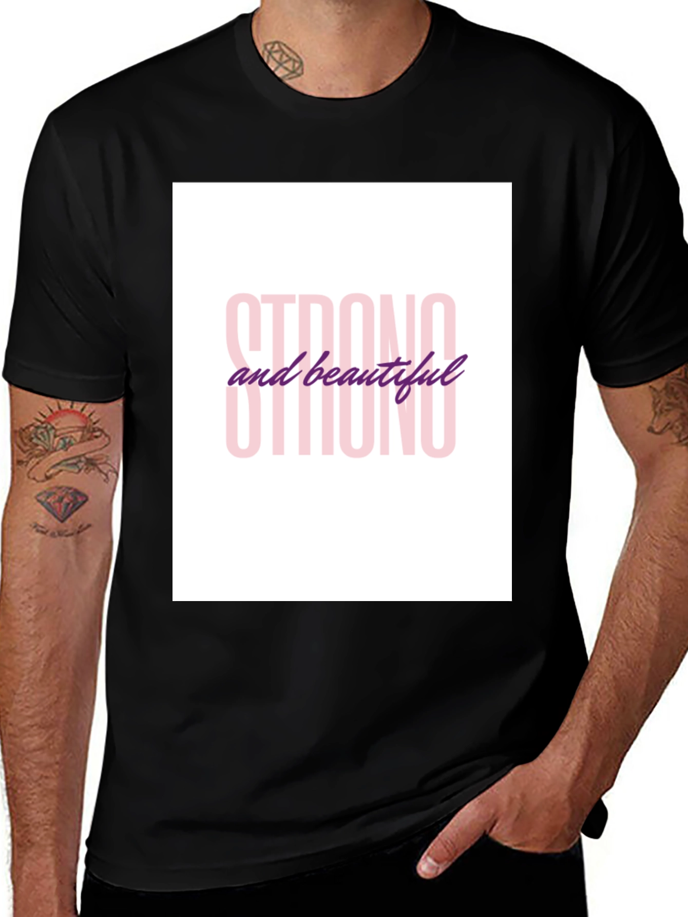 Strong & Beautiful Graphic Tee - Empowering Statement Shirt