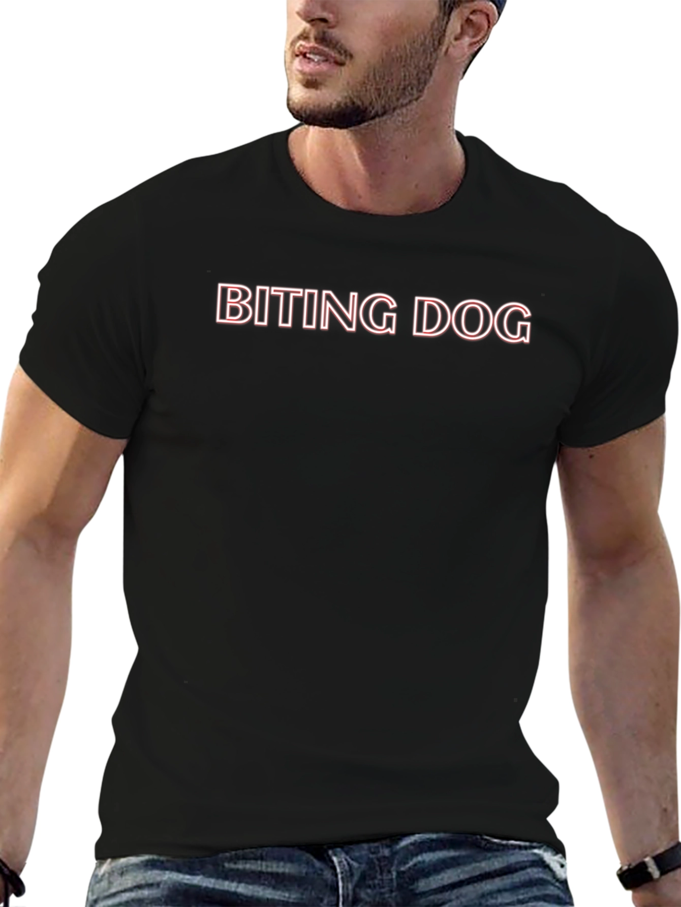 Biting Dog Graphic Tee - Bold Statement Shirt