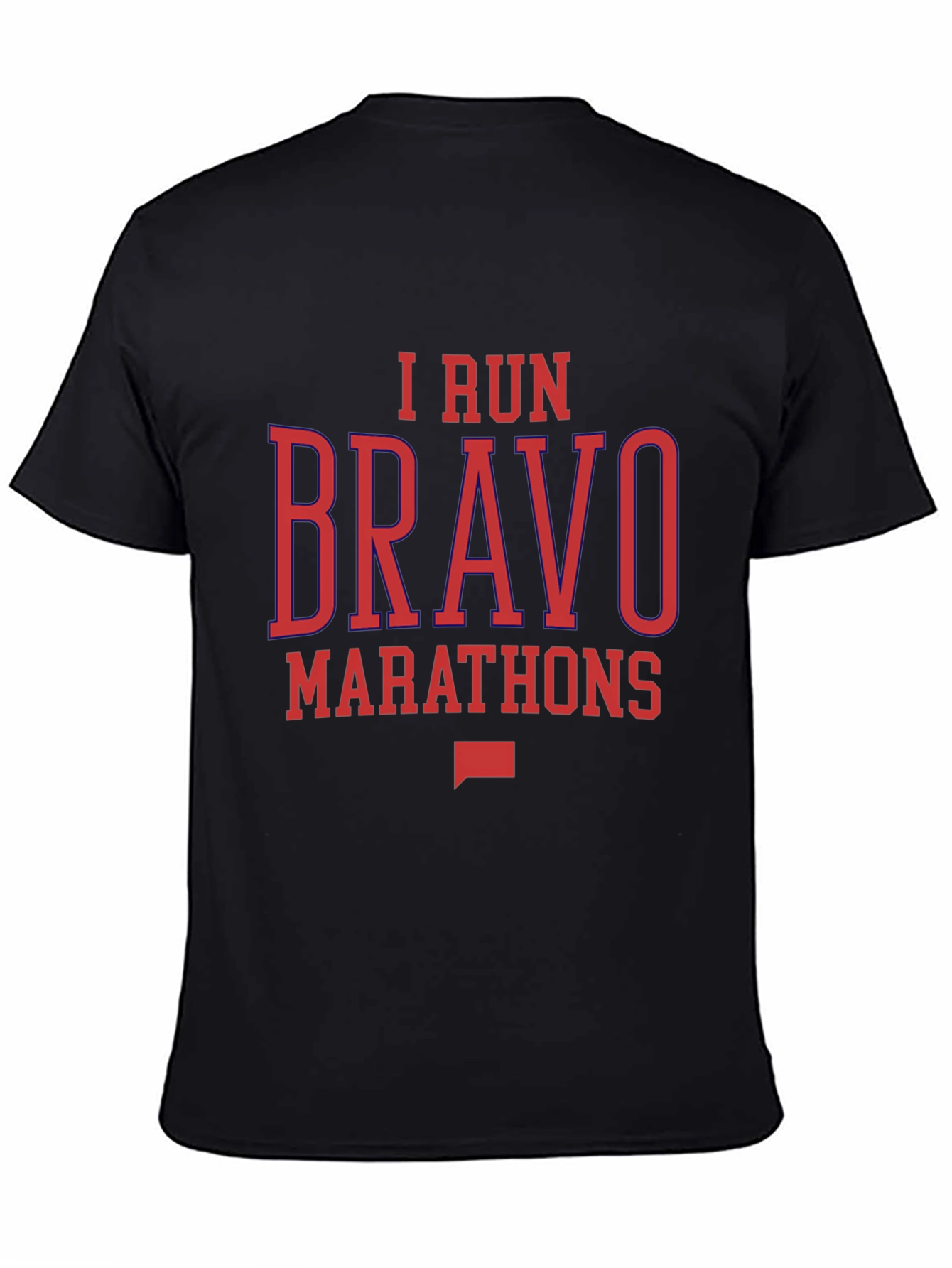 I Run Bravo Marathons Black Graphic Tee