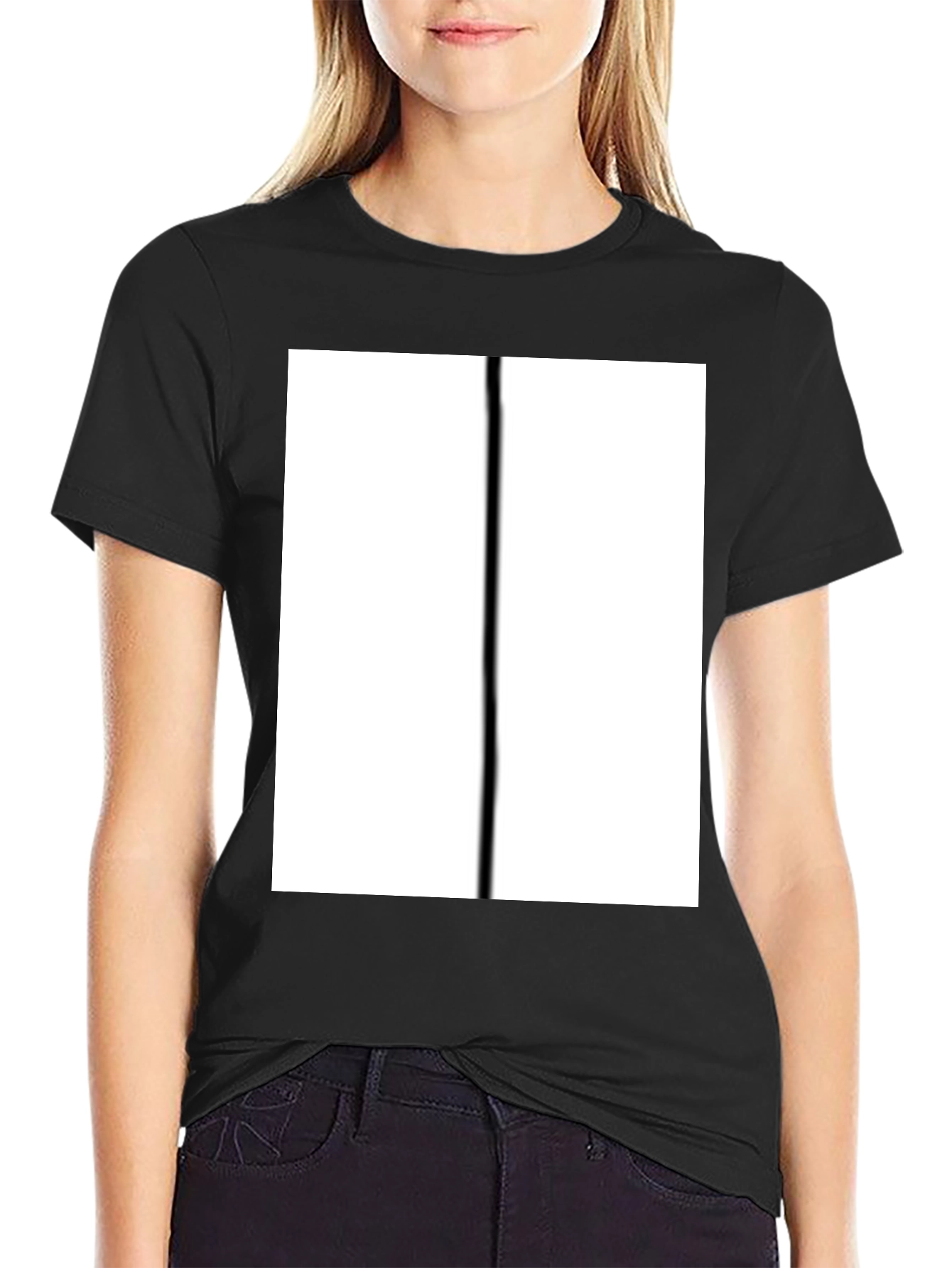 Modern Black T-Shirt with Bold White Graphic