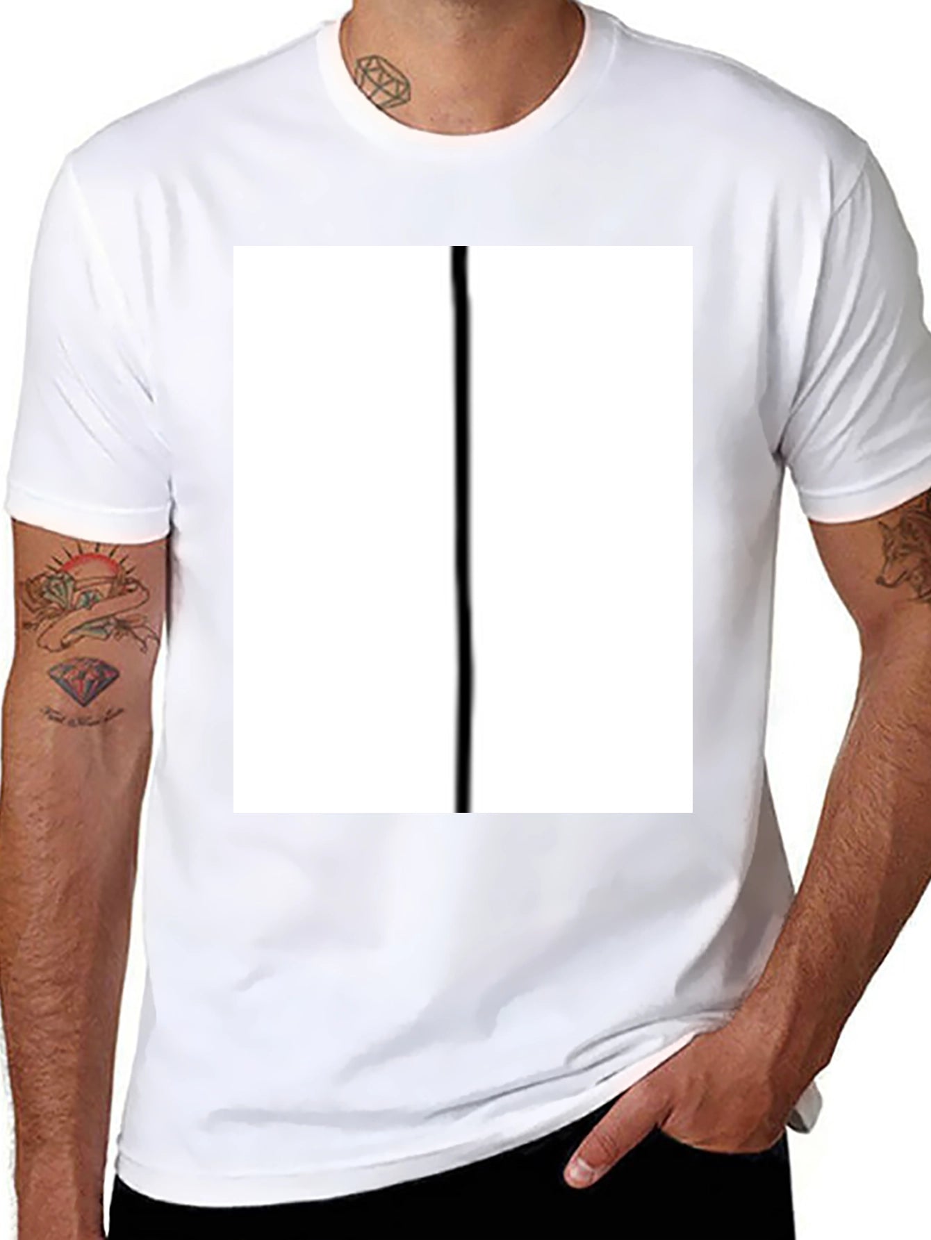 Modern Black T-Shirt with Bold White Graphic