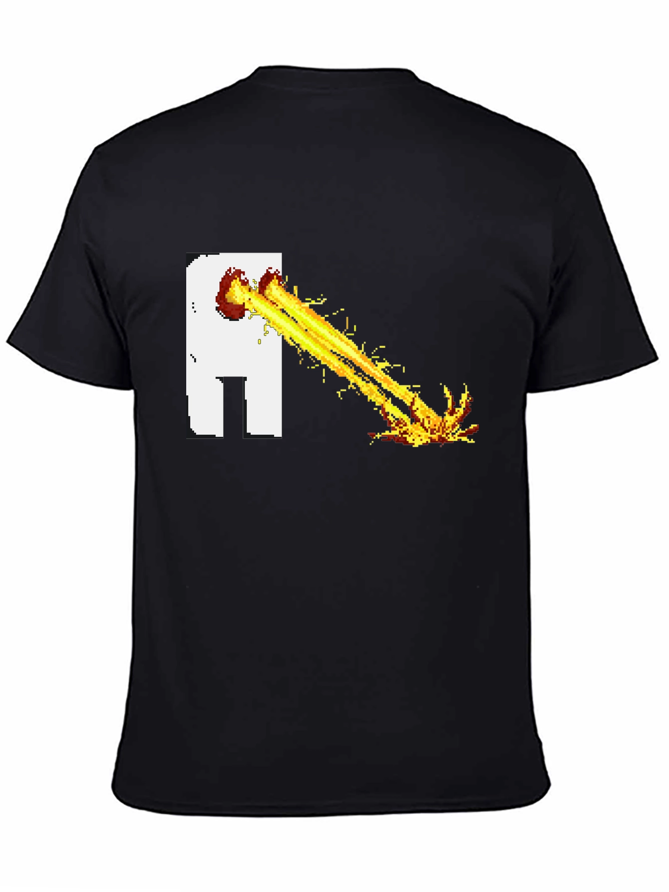 Pixel Art Beam T-Shirt - Black