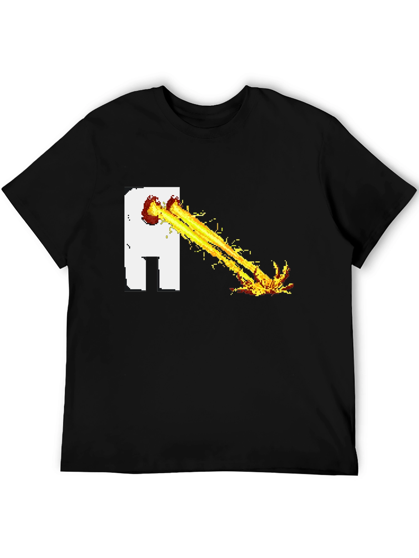 Pixel Art Beam T-Shirt - Black