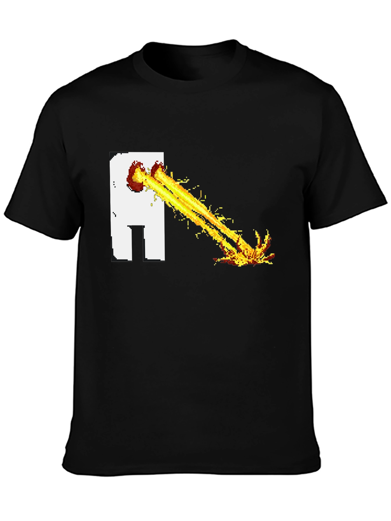 Pixel Art Beam T-Shirt - Black