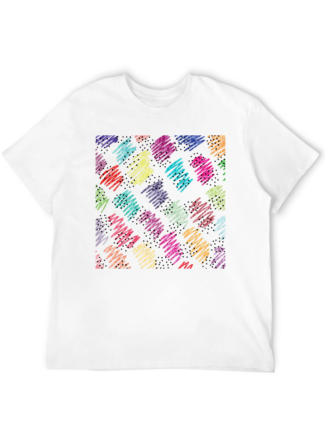 Abstract Scribble Pattern Black T-Shirt