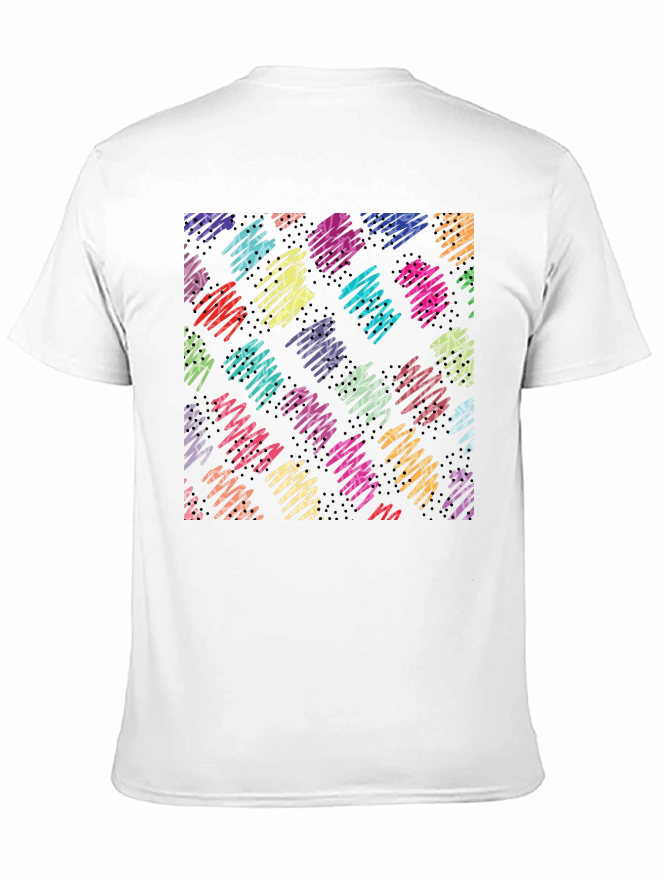 Abstract Scribble Pattern Black T-Shirt