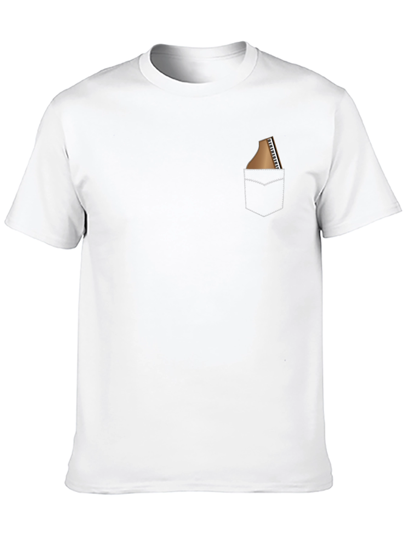 Piano Pocket Print Black T-Shirt
