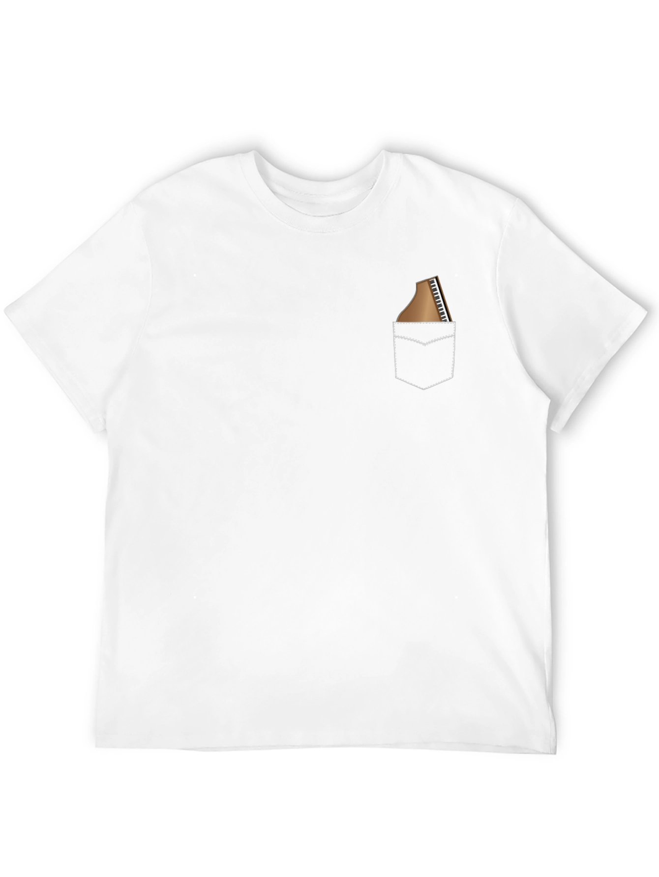 Piano Pocket Print Black T-Shirt