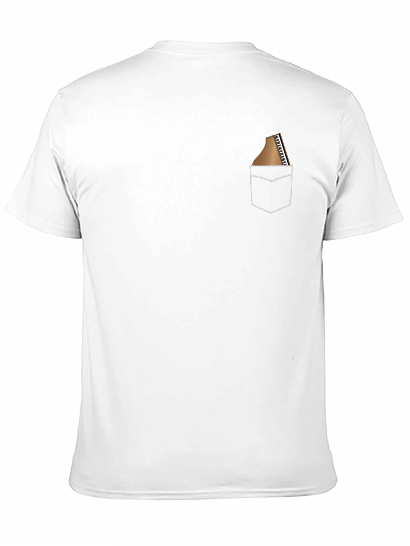 Piano Pocket Print Black T-Shirt
