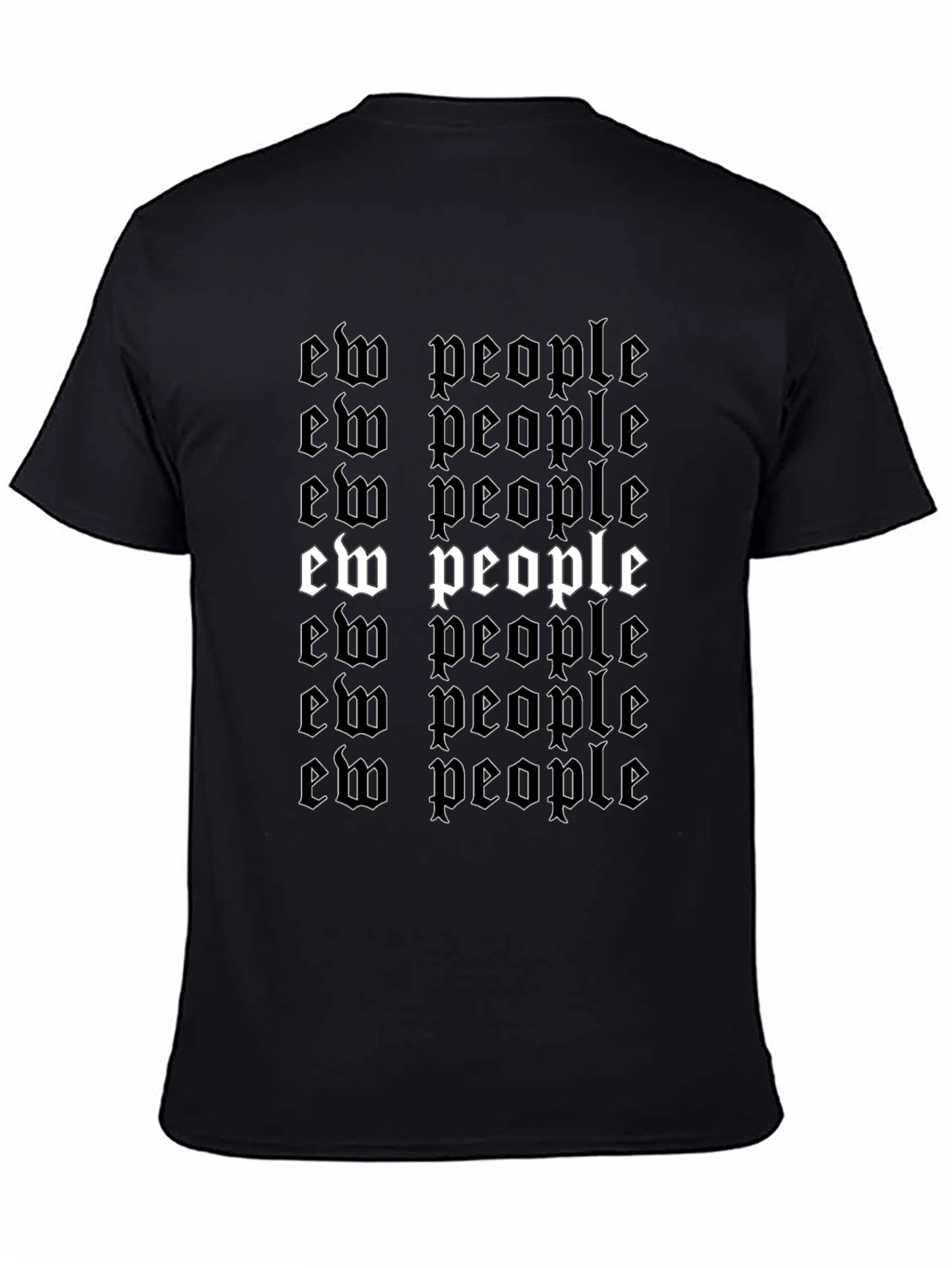 Ew People Graphic Tee - Black Cotton T-Shirt